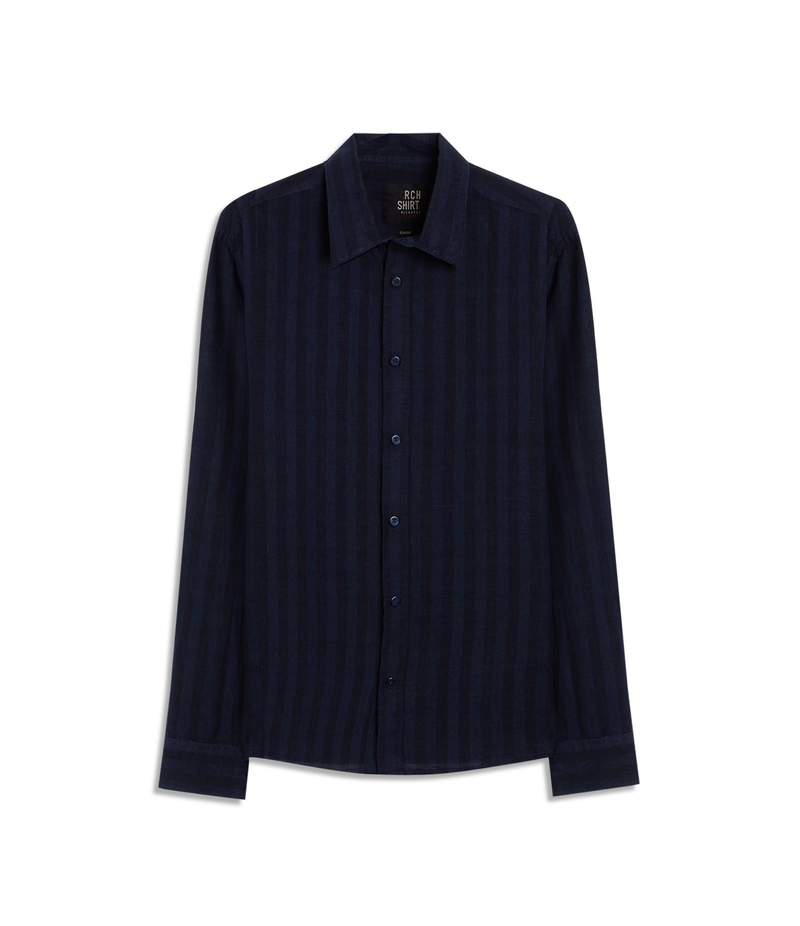 Camisa Linho Blend Listrado Clodoaldo Ml Dark Navy