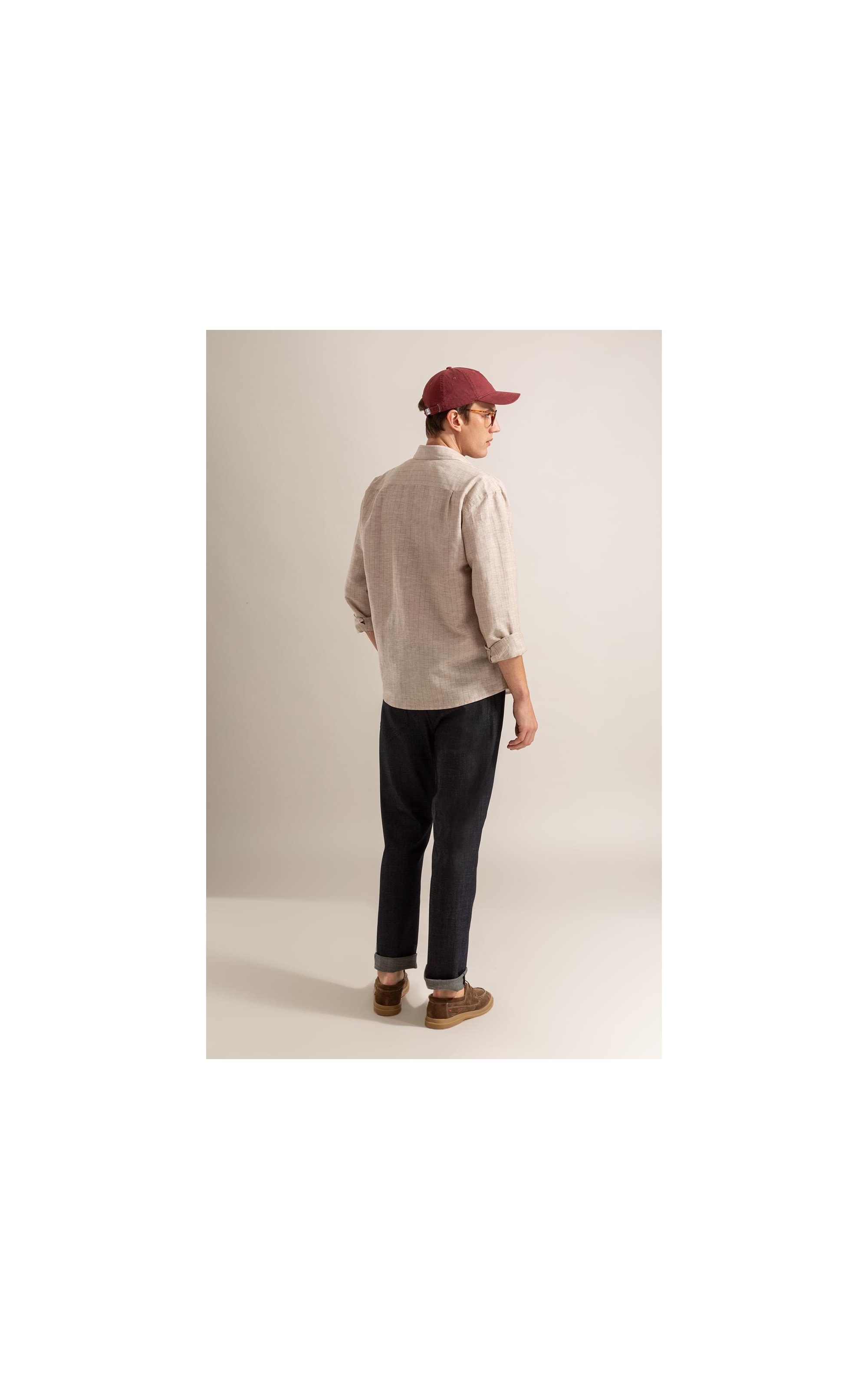 Camisa Linho Blend Listrado Dario Natural