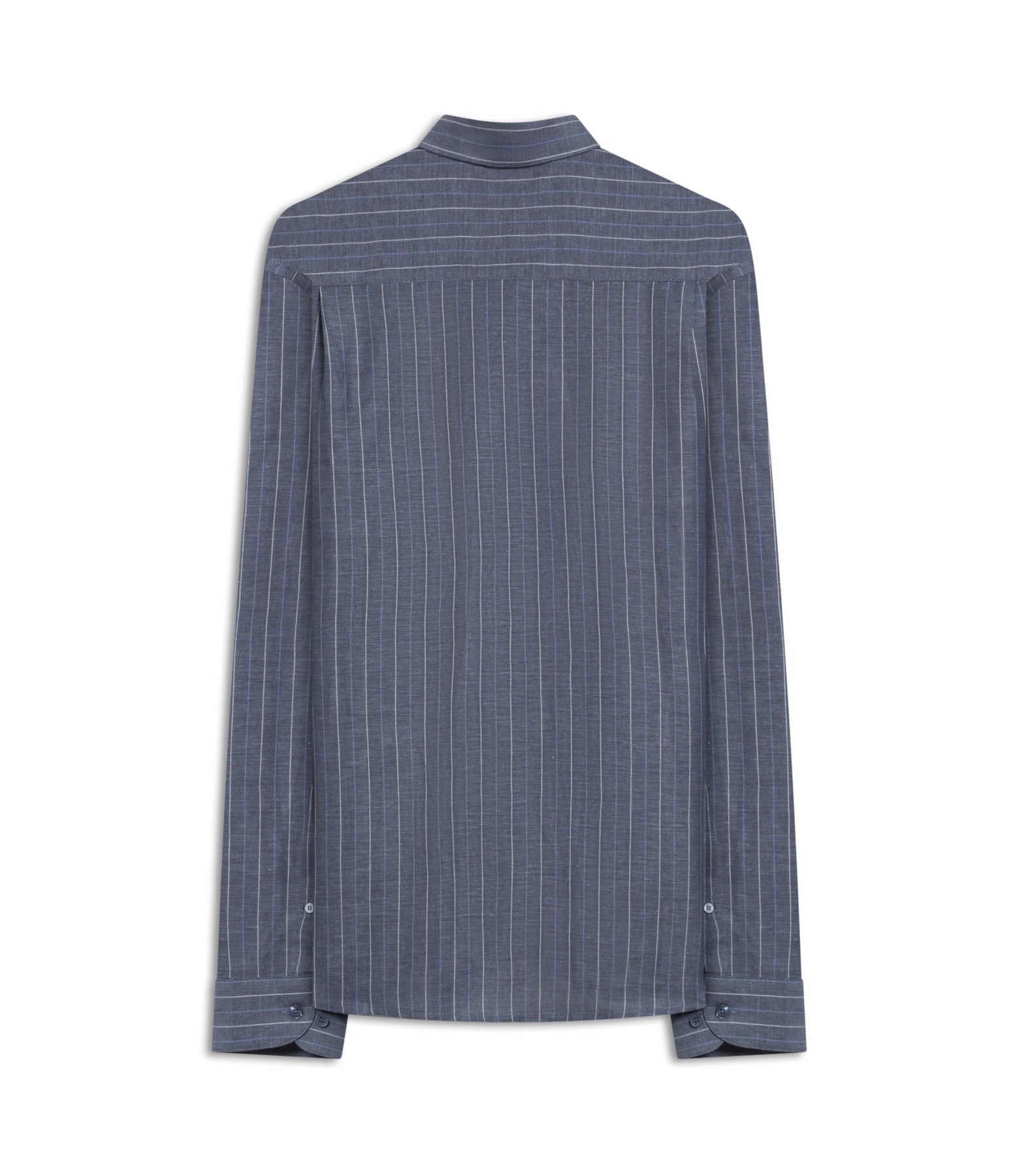 Camisa Linho Blend Listrado  Leandro Ml Purple Blue