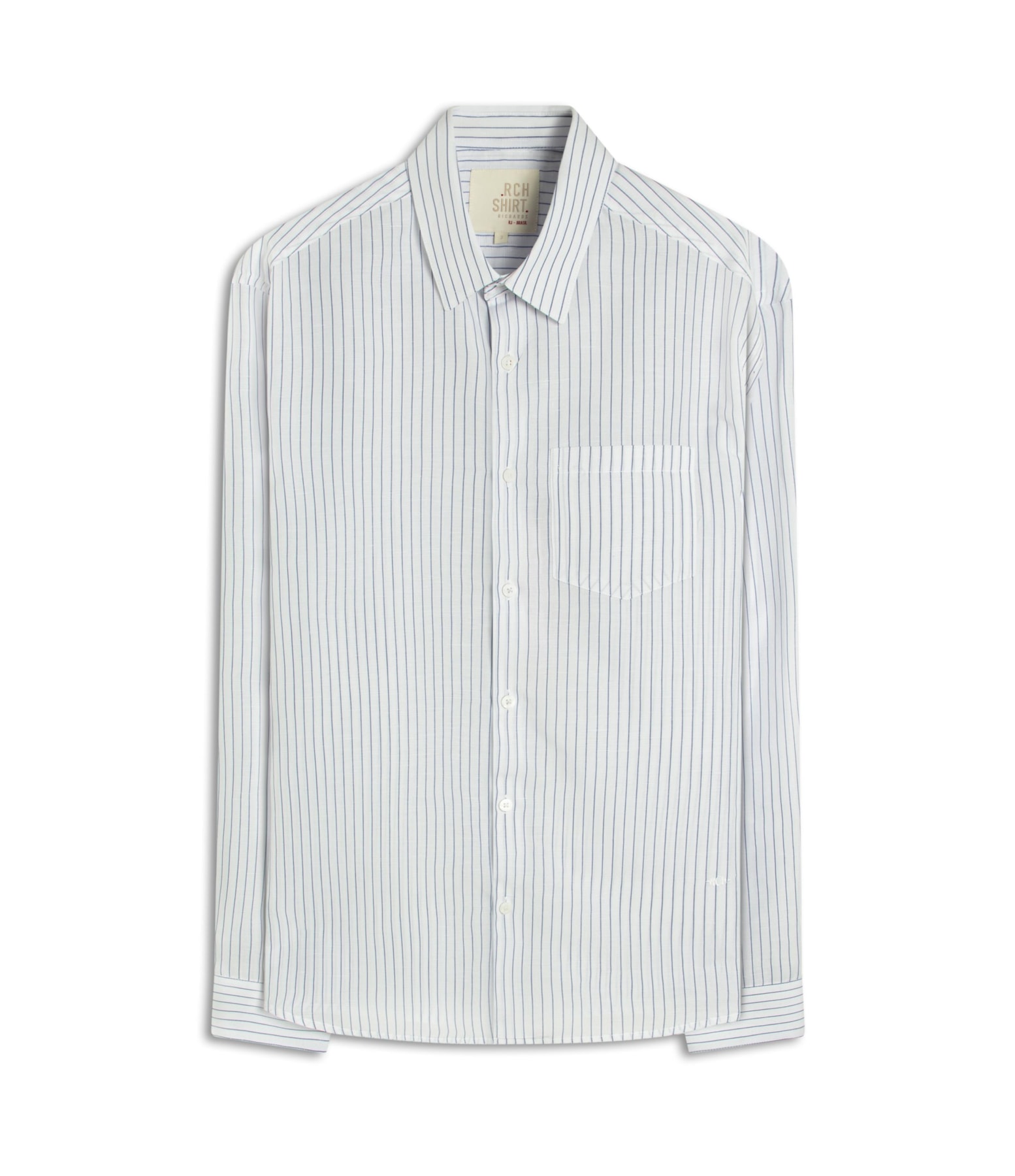 Camisa Linho Blend Listrado Theo Azul Bic