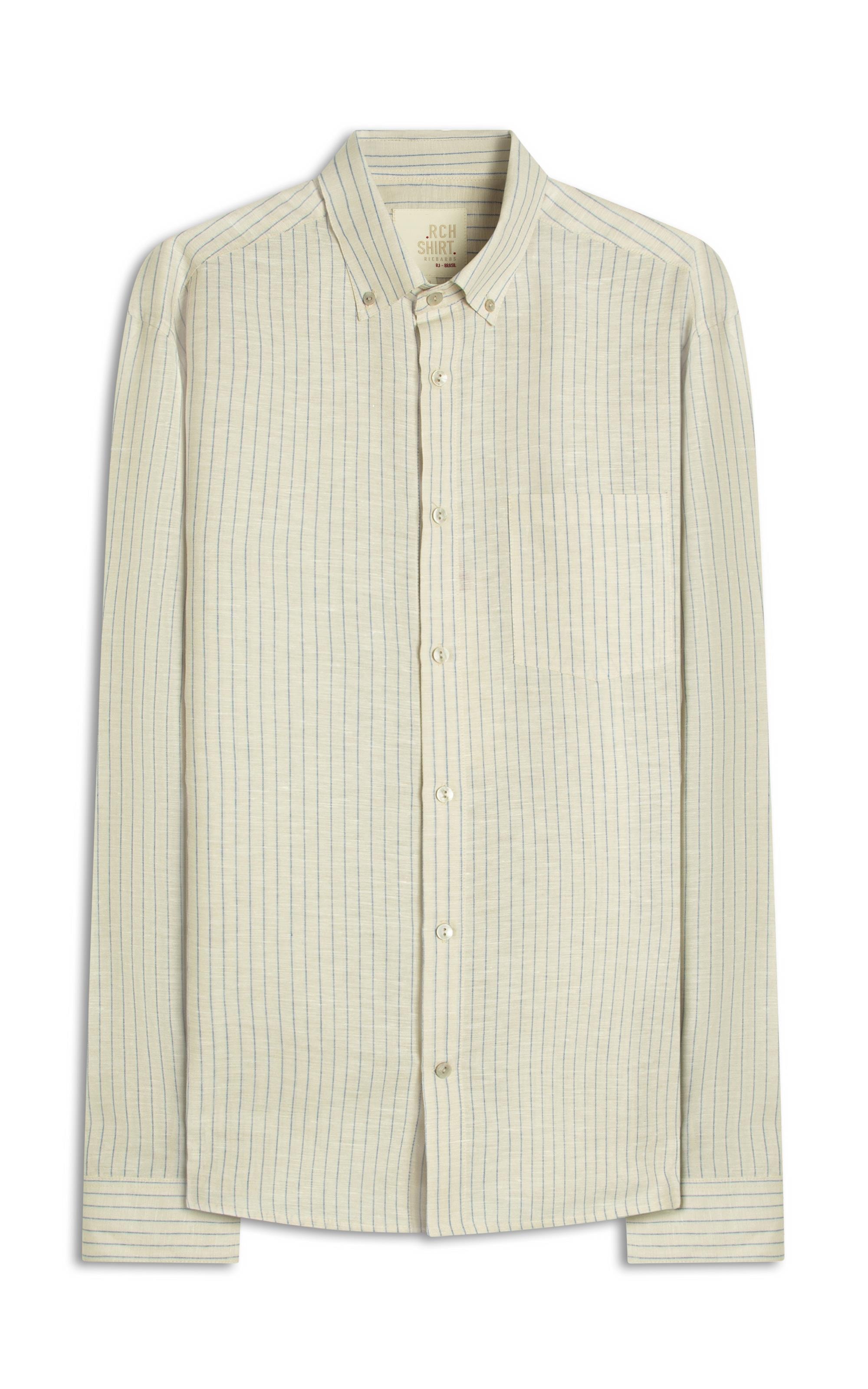 Camisa Linho Blend Maiao Ml Azul Bic