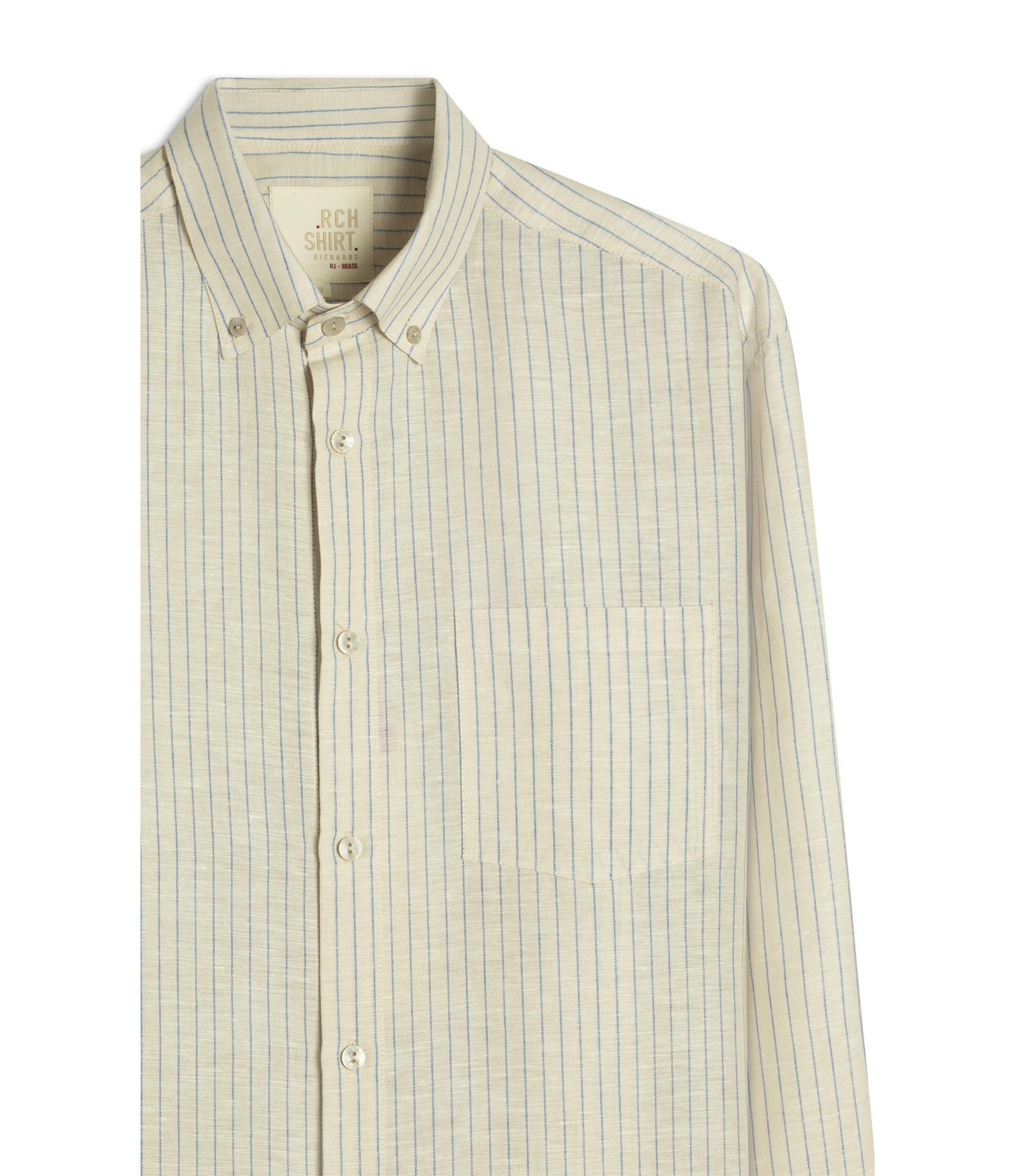 Camisa Linho Blend Maiao Ml Azul Bic