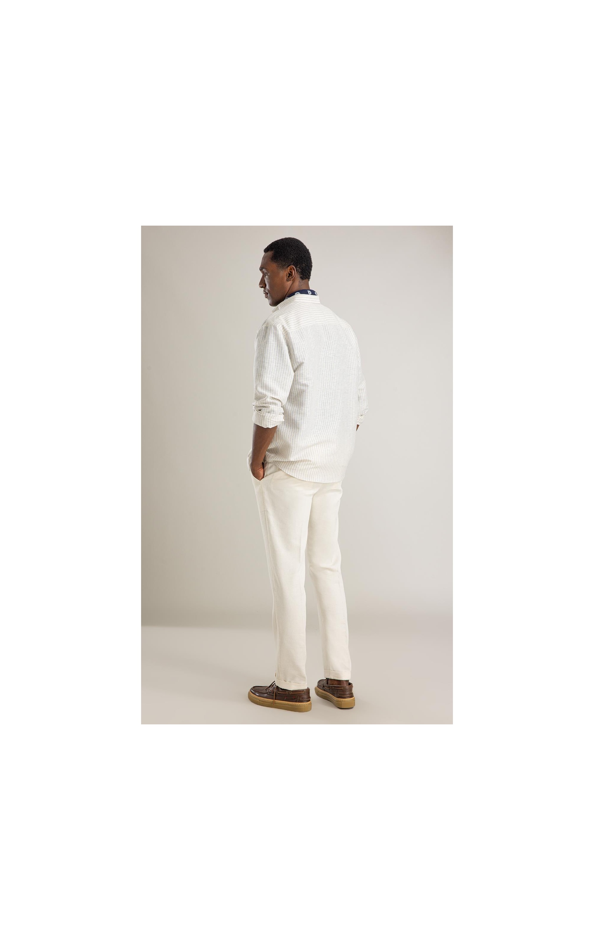 Camisa Linho Blend Maiao Ml Azul Bic