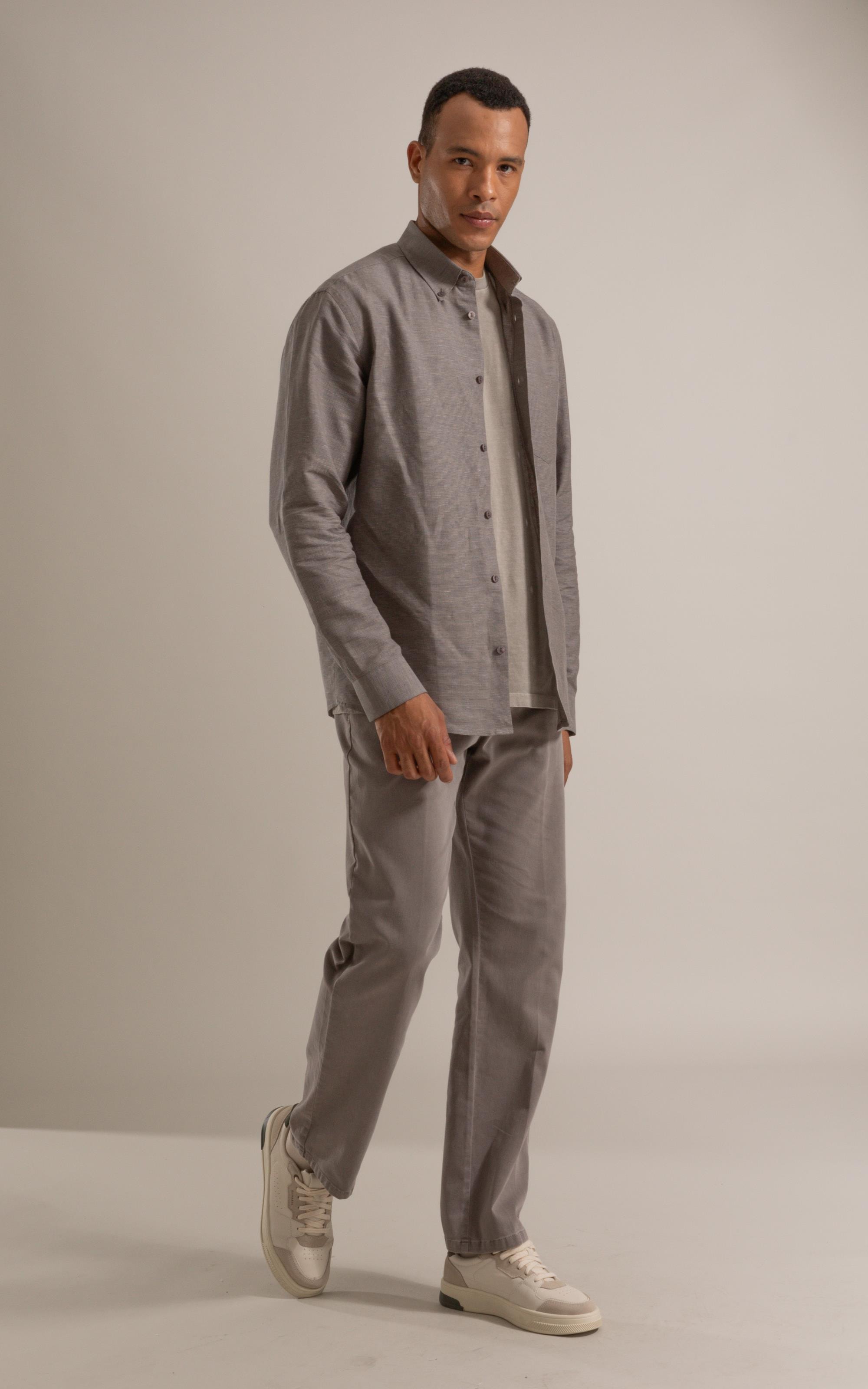 Camisa Linho Blend  Marco Ml Marrom
