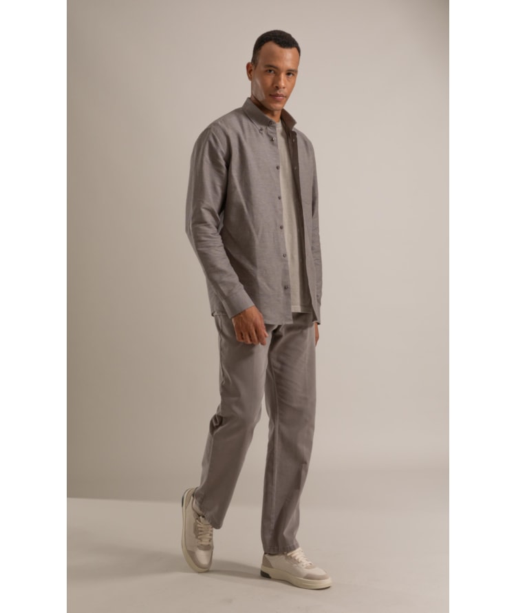 Camisa Linho Blend  Marco Ml Marrom
