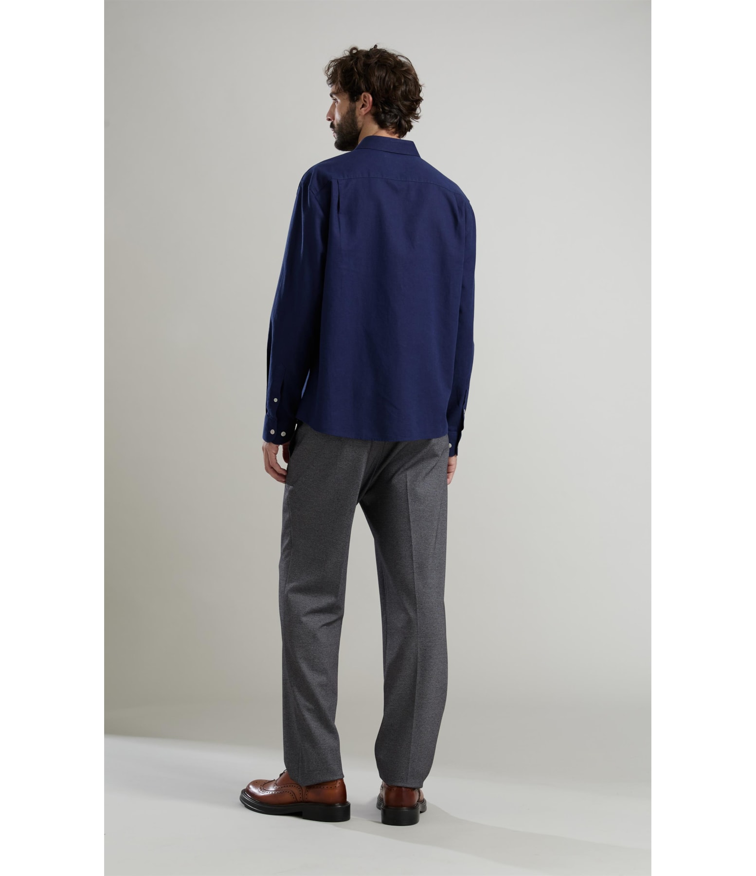 Camisa Linho Blend Purple Blue