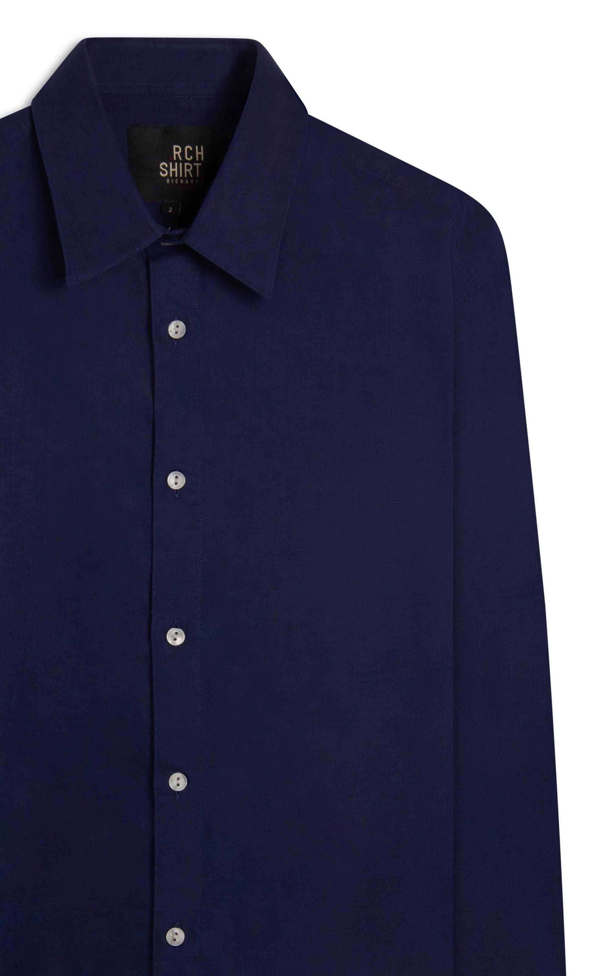 Camisa Linho Blend Purple Blue