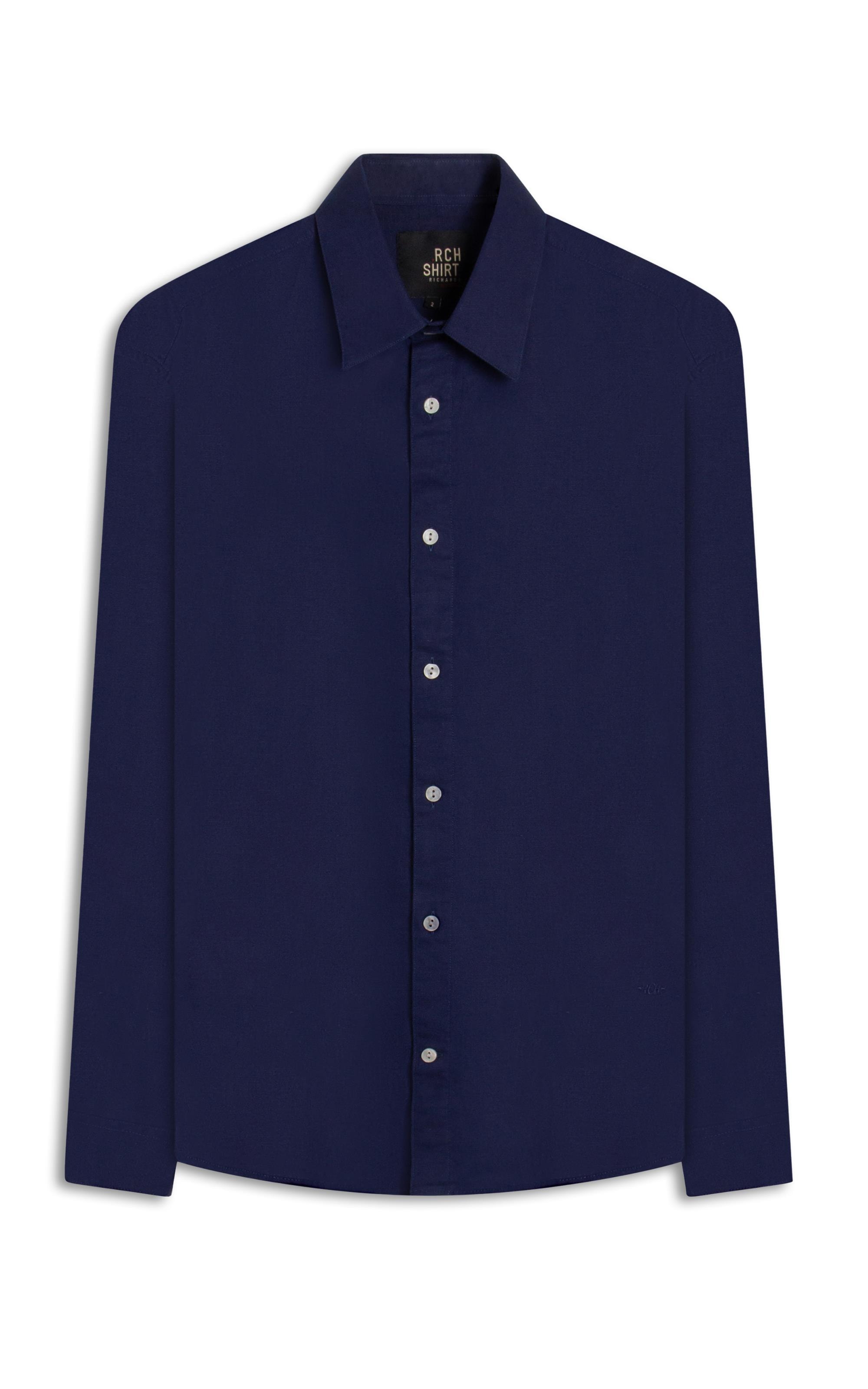 Camisa Linho Blend Purple Blue