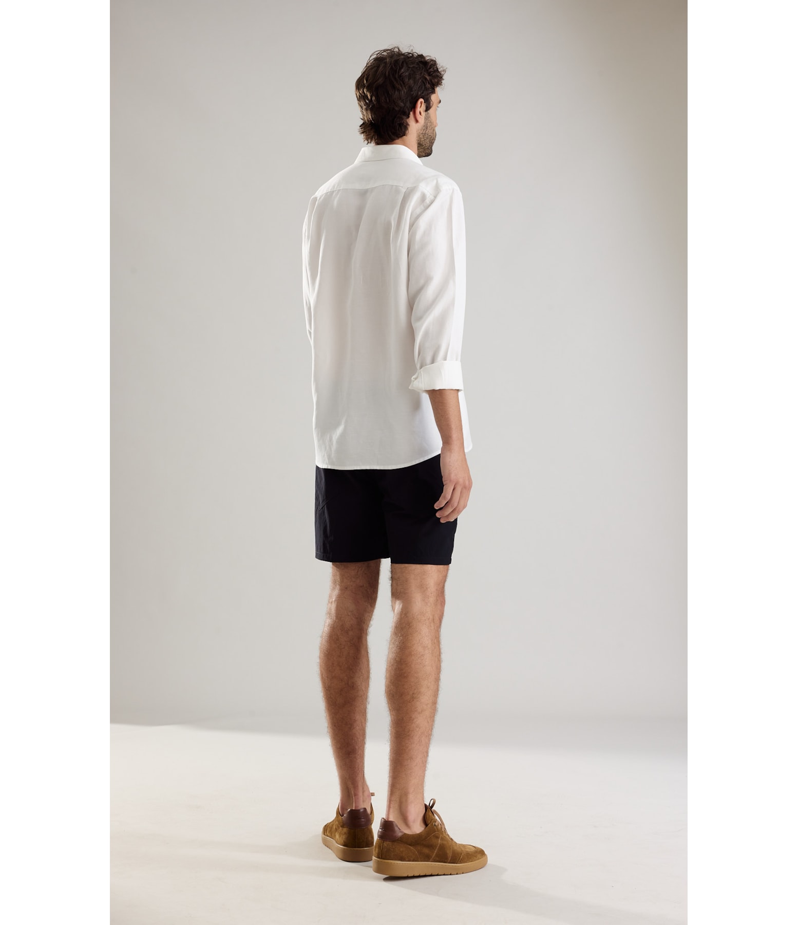 Camisa Linho Blend Tencel Ml Branco