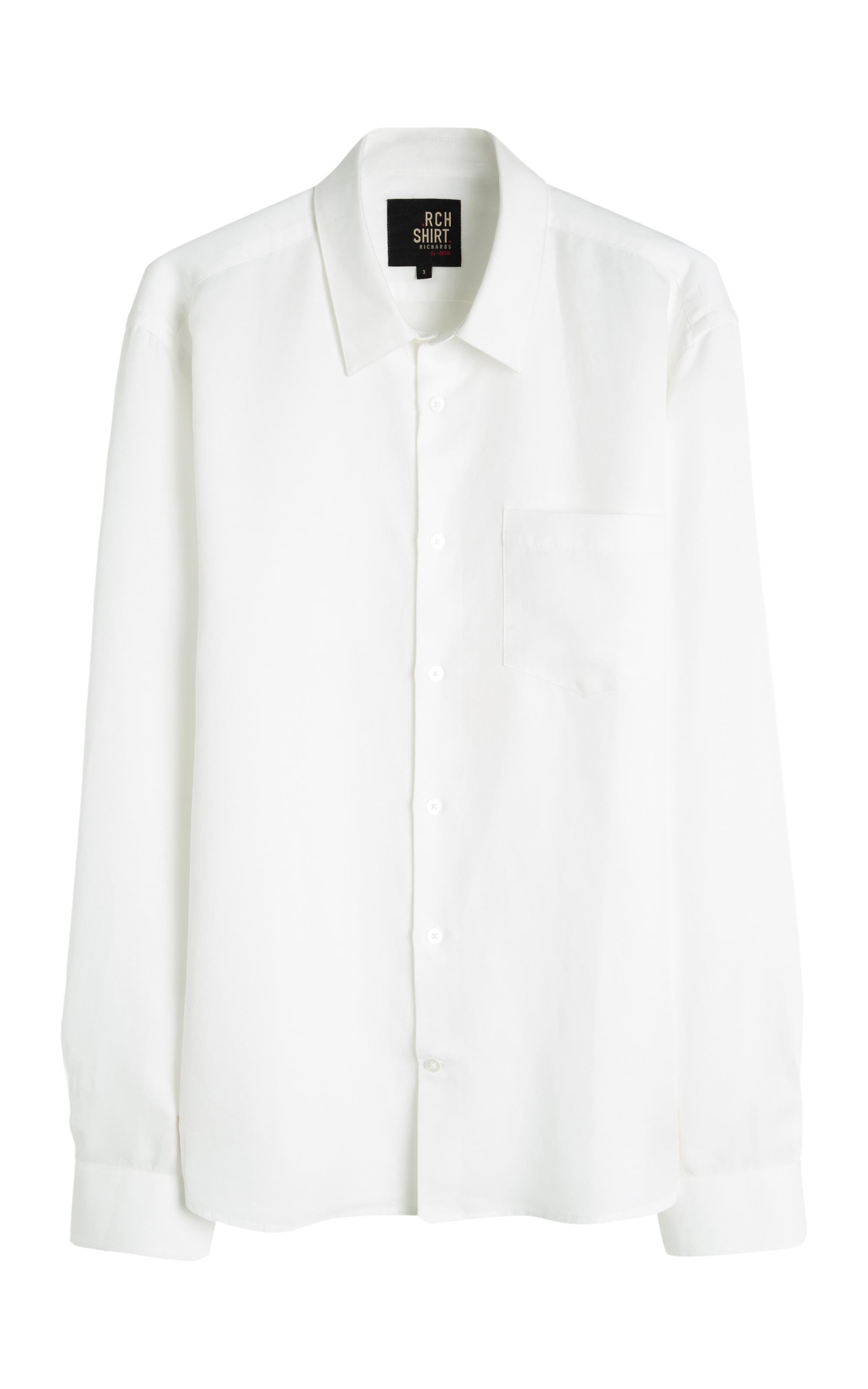 Camisa Linho Blend Tencel Ml Branco