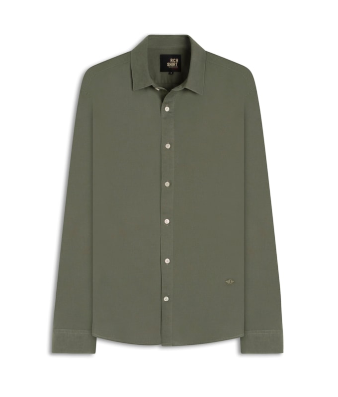 Camisa Linho Blend Verde Army