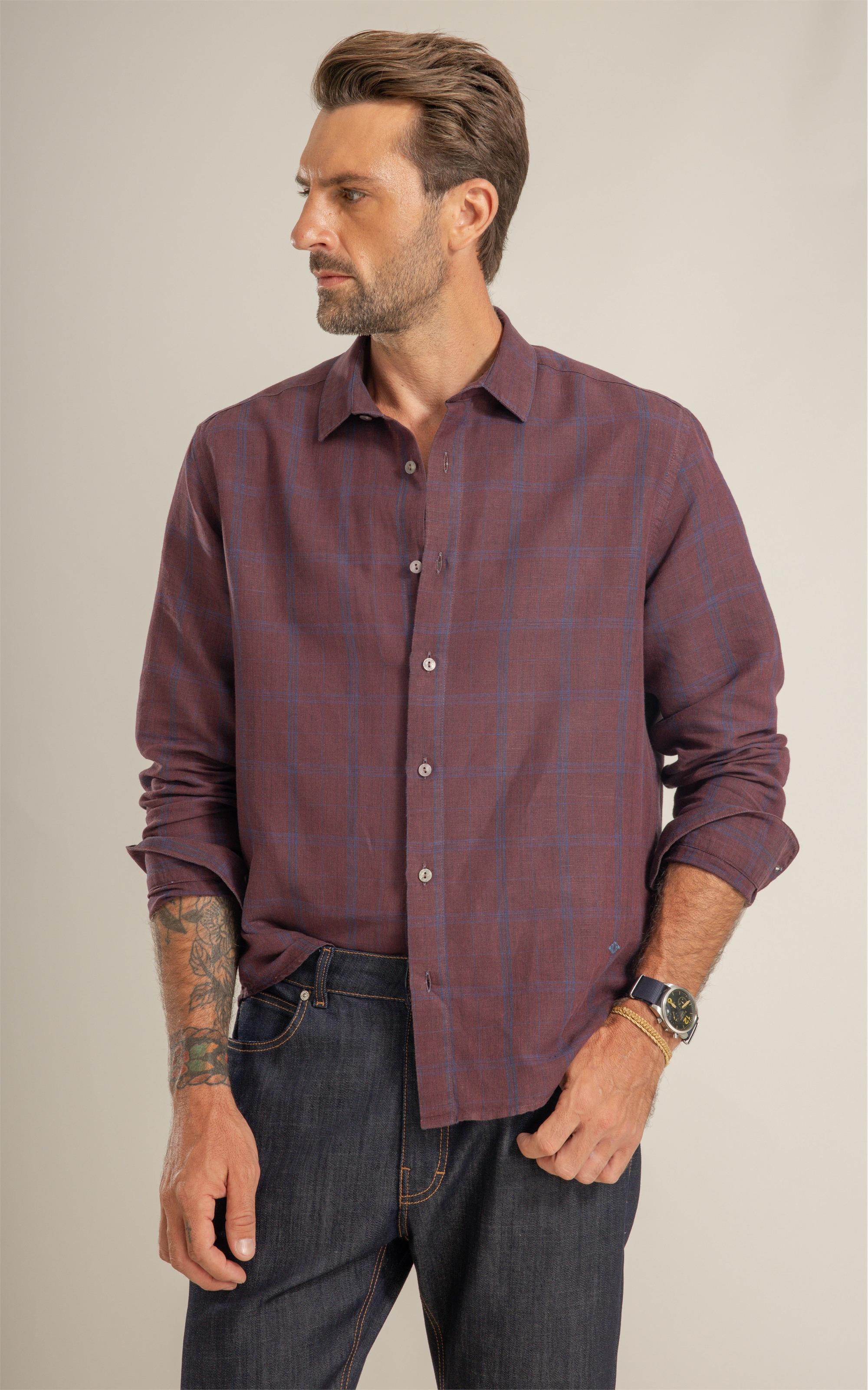 Camisa Linho Blend Xadrez Edson Cafe