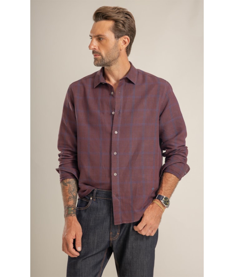 Camisa Linho Blend Xadrez Edson Cafe
