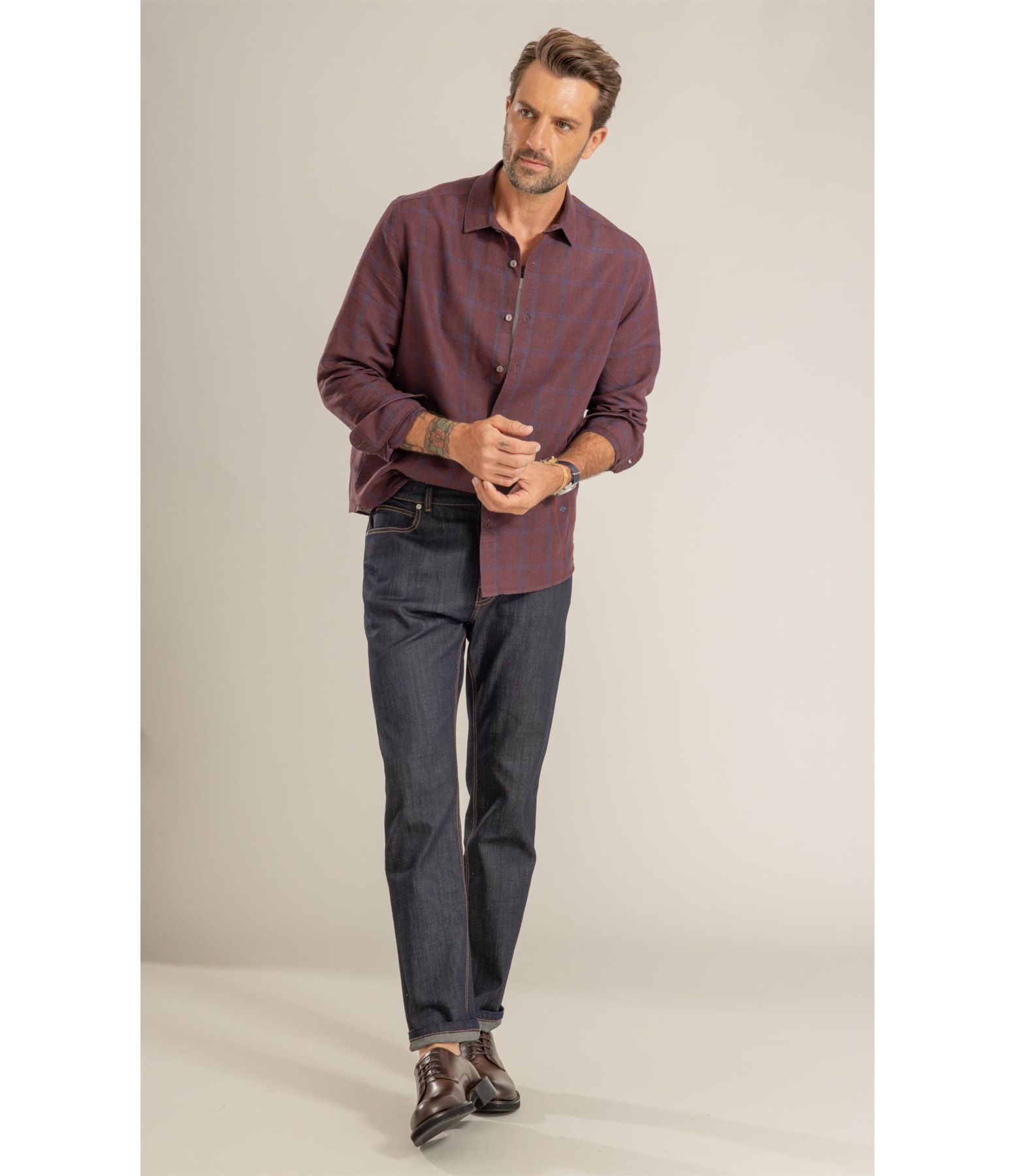 Camisa Linho Blend Xadrez Edson Cafe