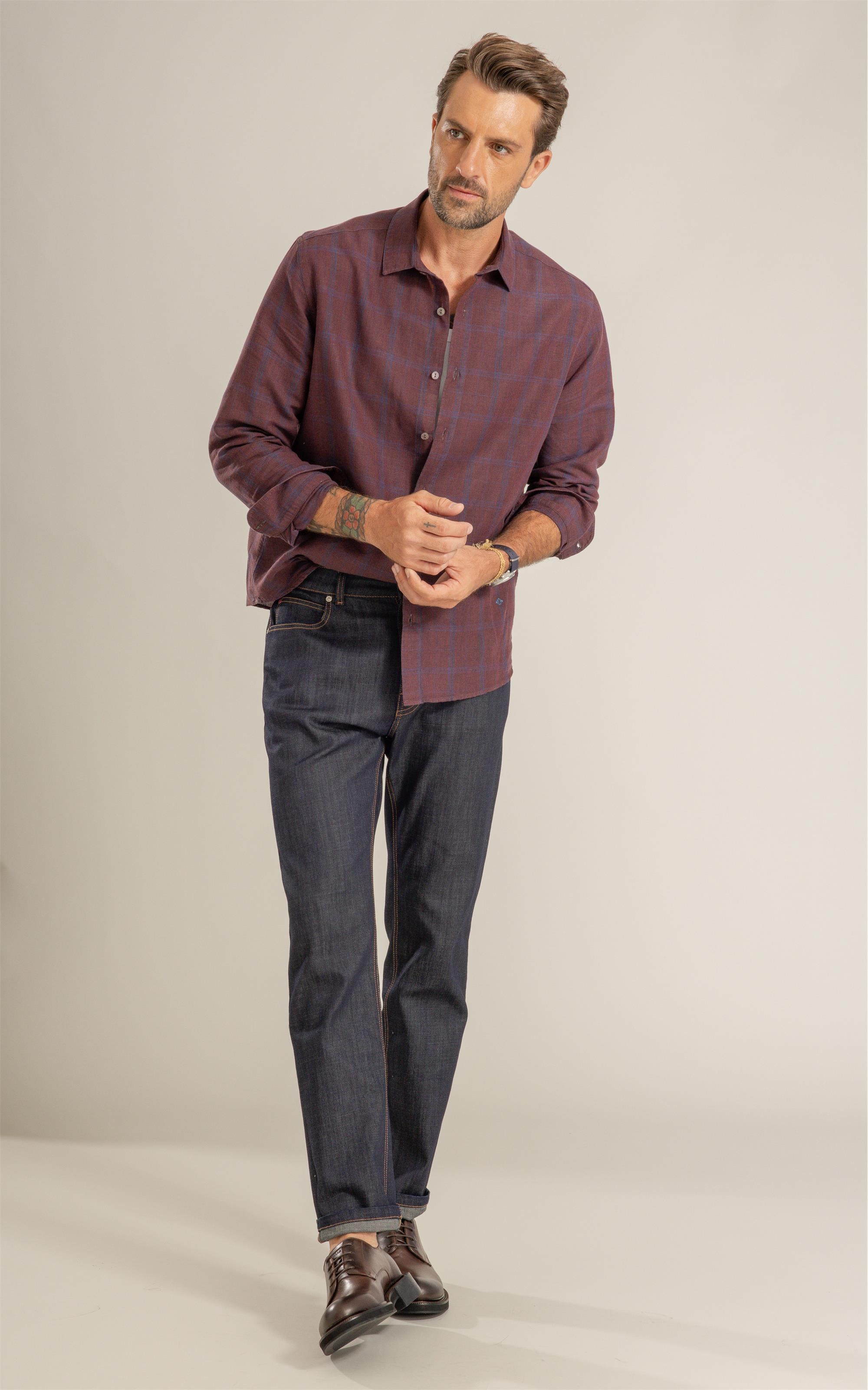 Camisa Linho Blend Xadrez Edson Cafe