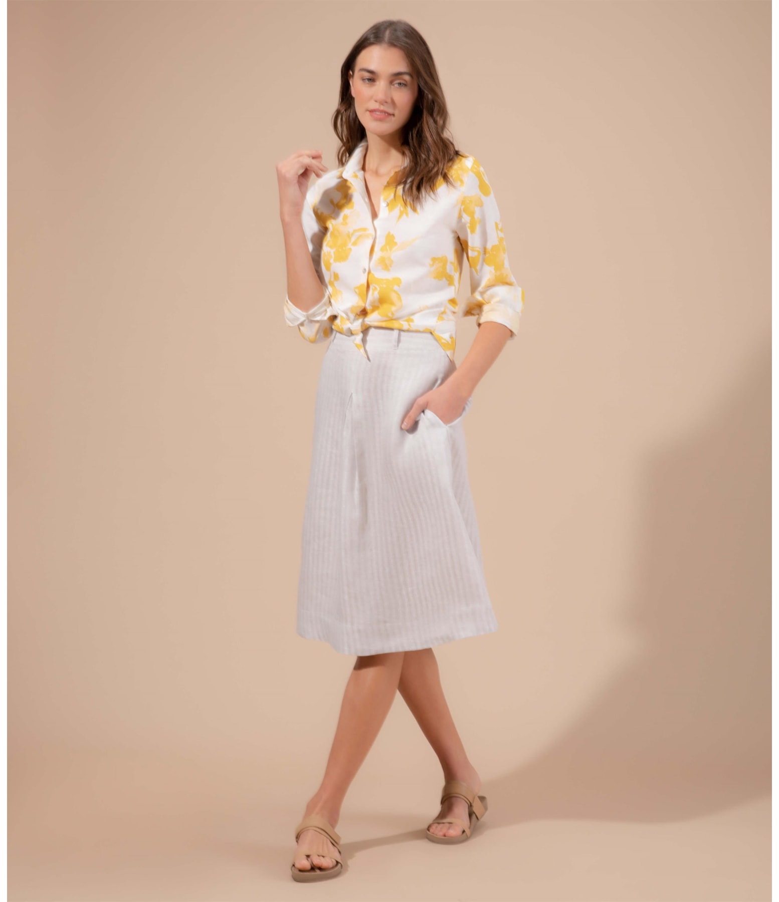 Camisa Linho  Bravus Amarelo