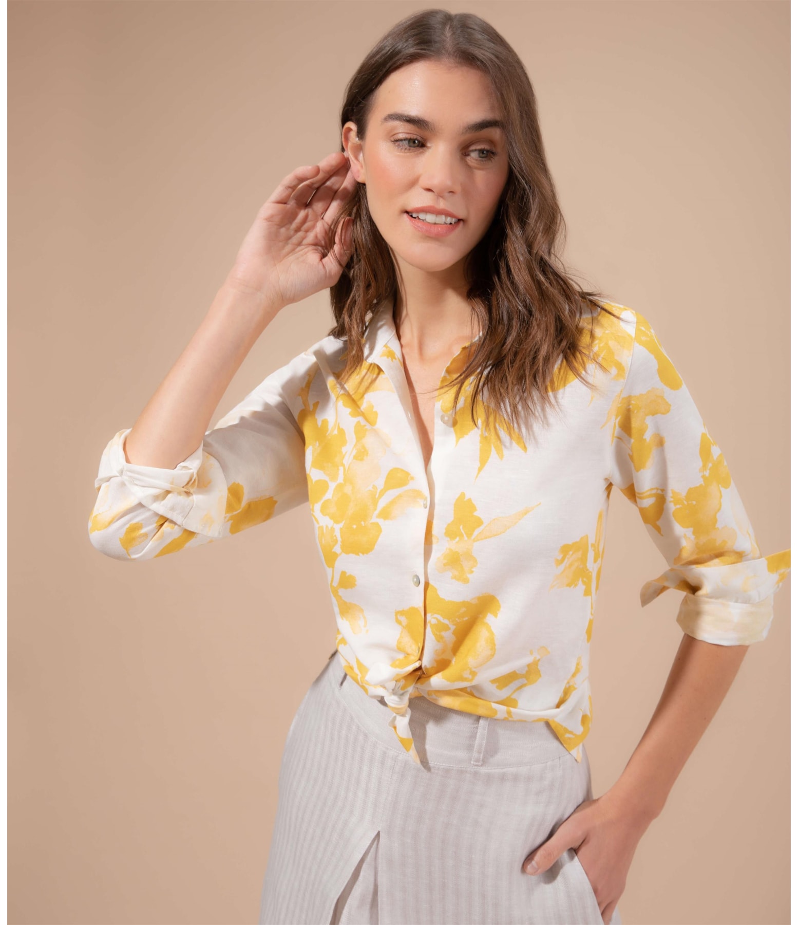 Camisa Linho  Bravus Amarelo