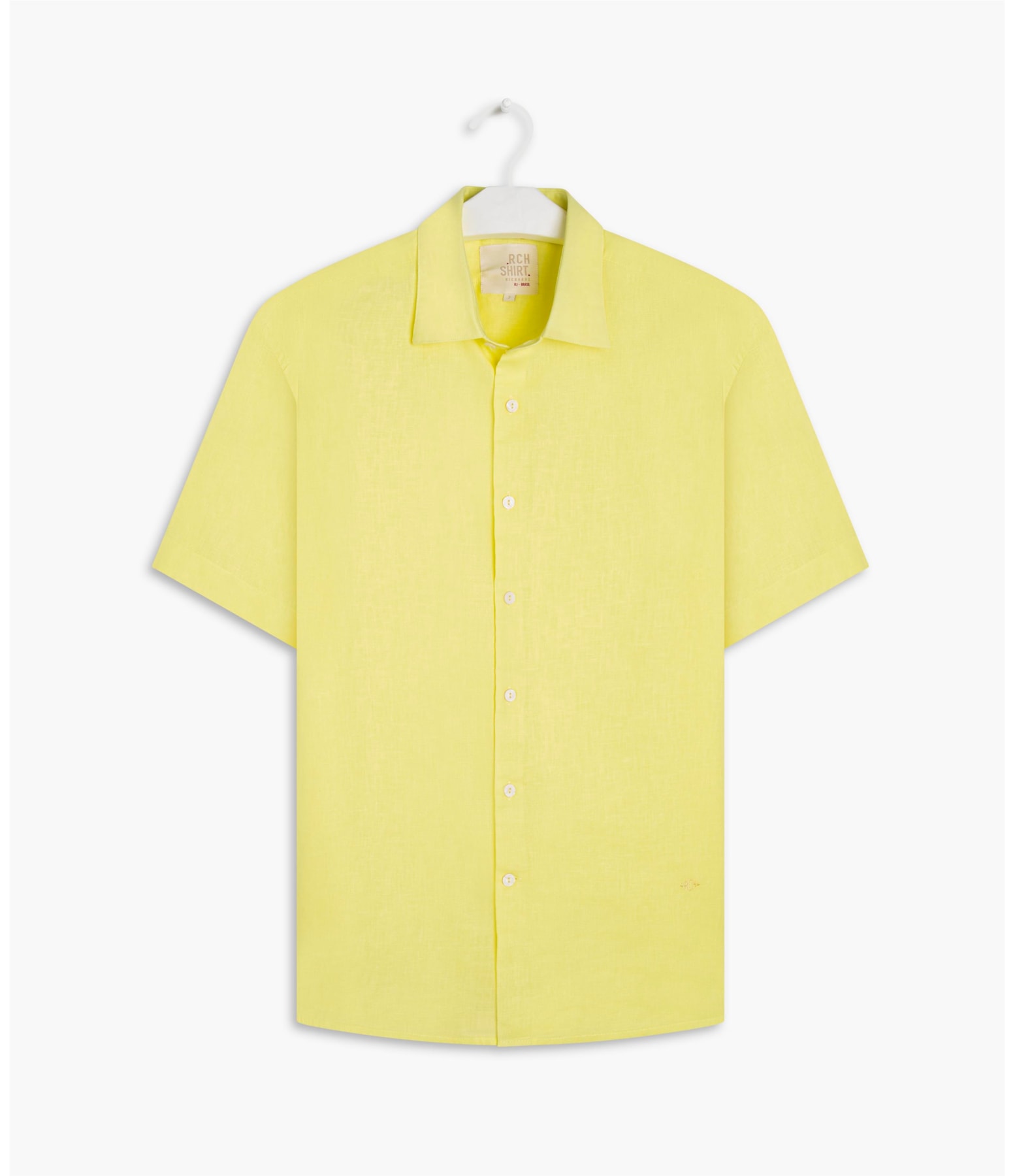 Camisa Linho  Cambraia Uni Mc  Amarelo Claro
