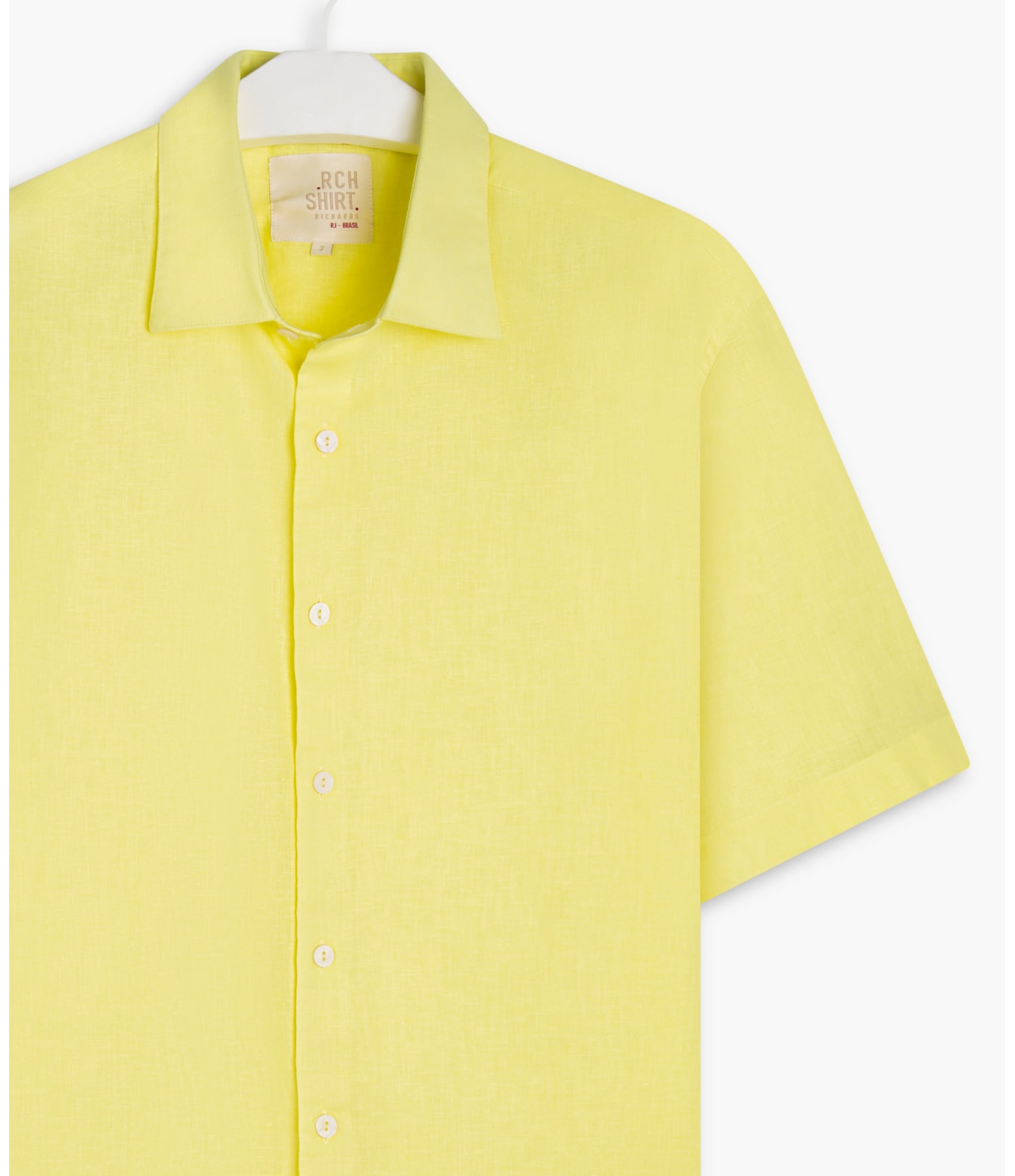 Camisa Linho  Cambraia Uni Mc  Amarelo Claro