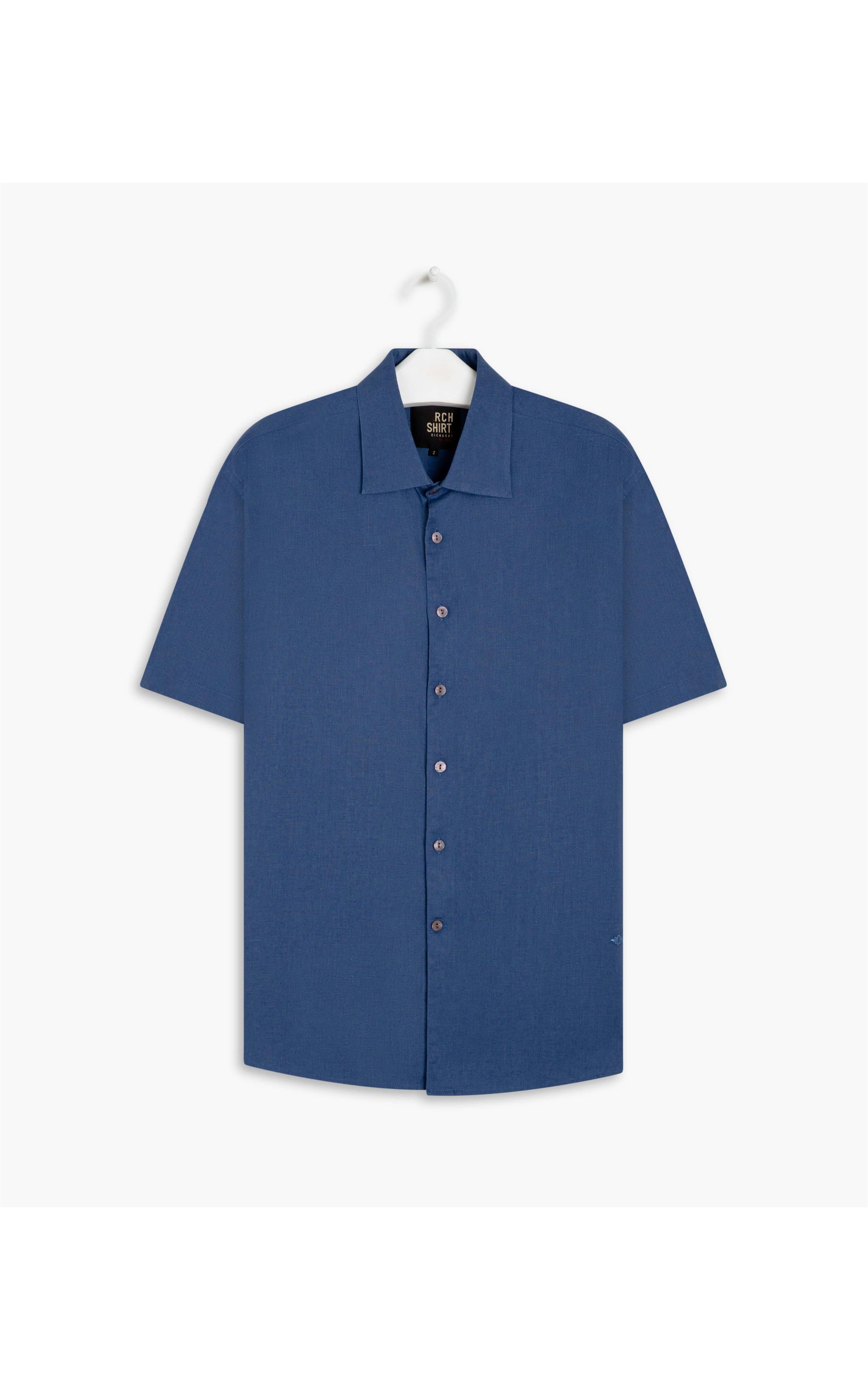 Camisa Linho  Cambraia Uni Mc Azul Jeans