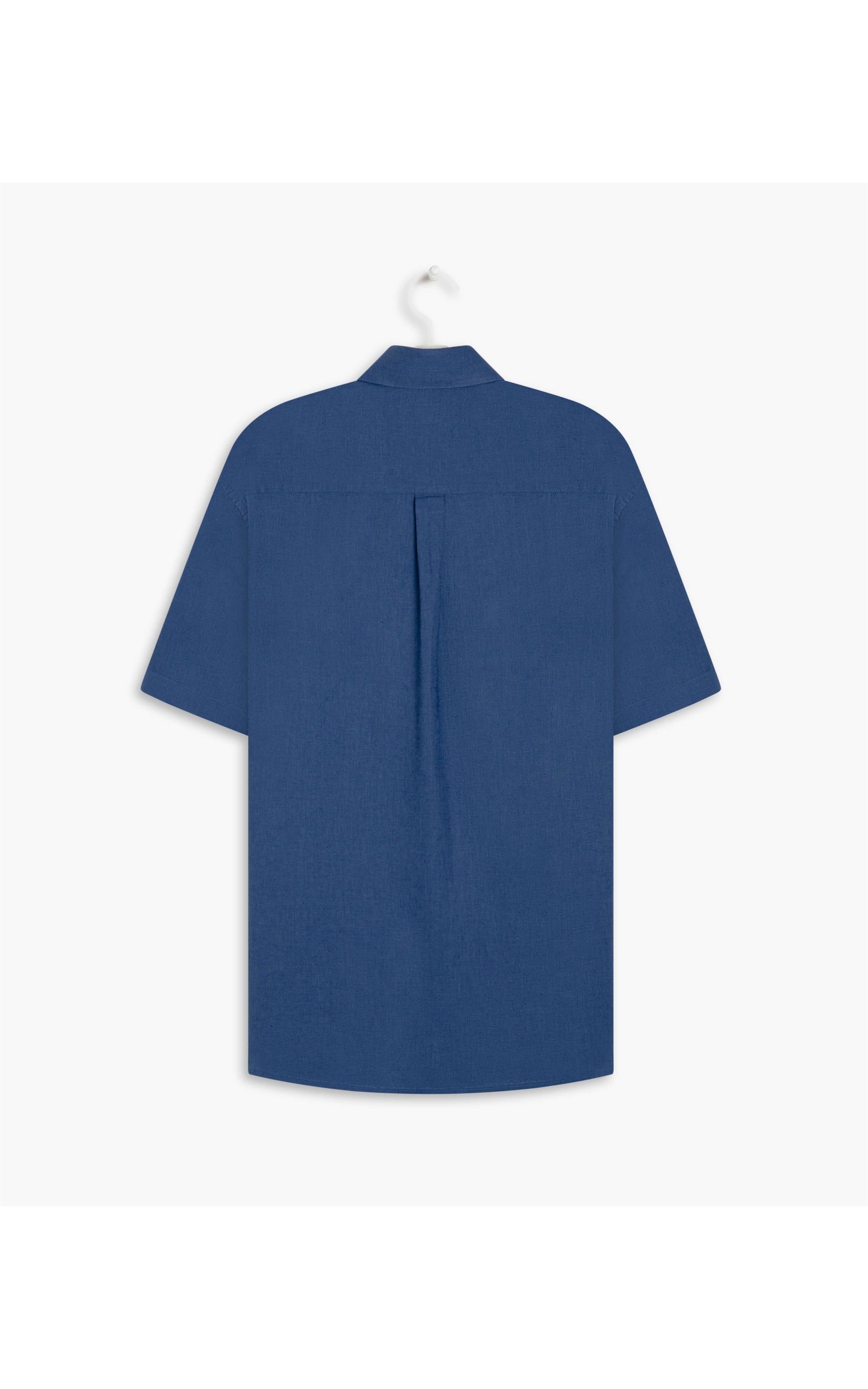 Camisa Linho  Cambraia Uni Mc Azul Jeans