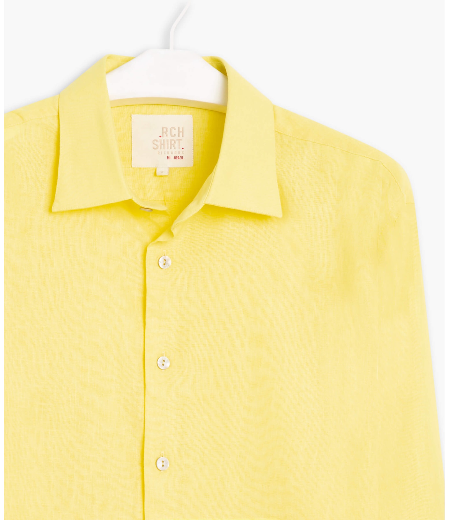 Camisa Linho  Cambraia Uni Ml Amarelo