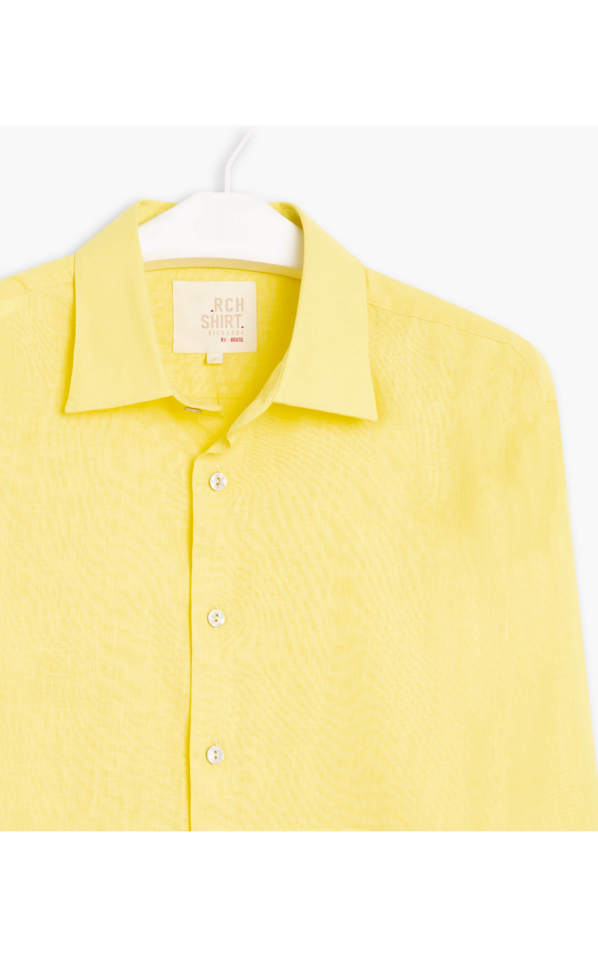 Camisa Linho  Cambraia Uni Ml Amarelo