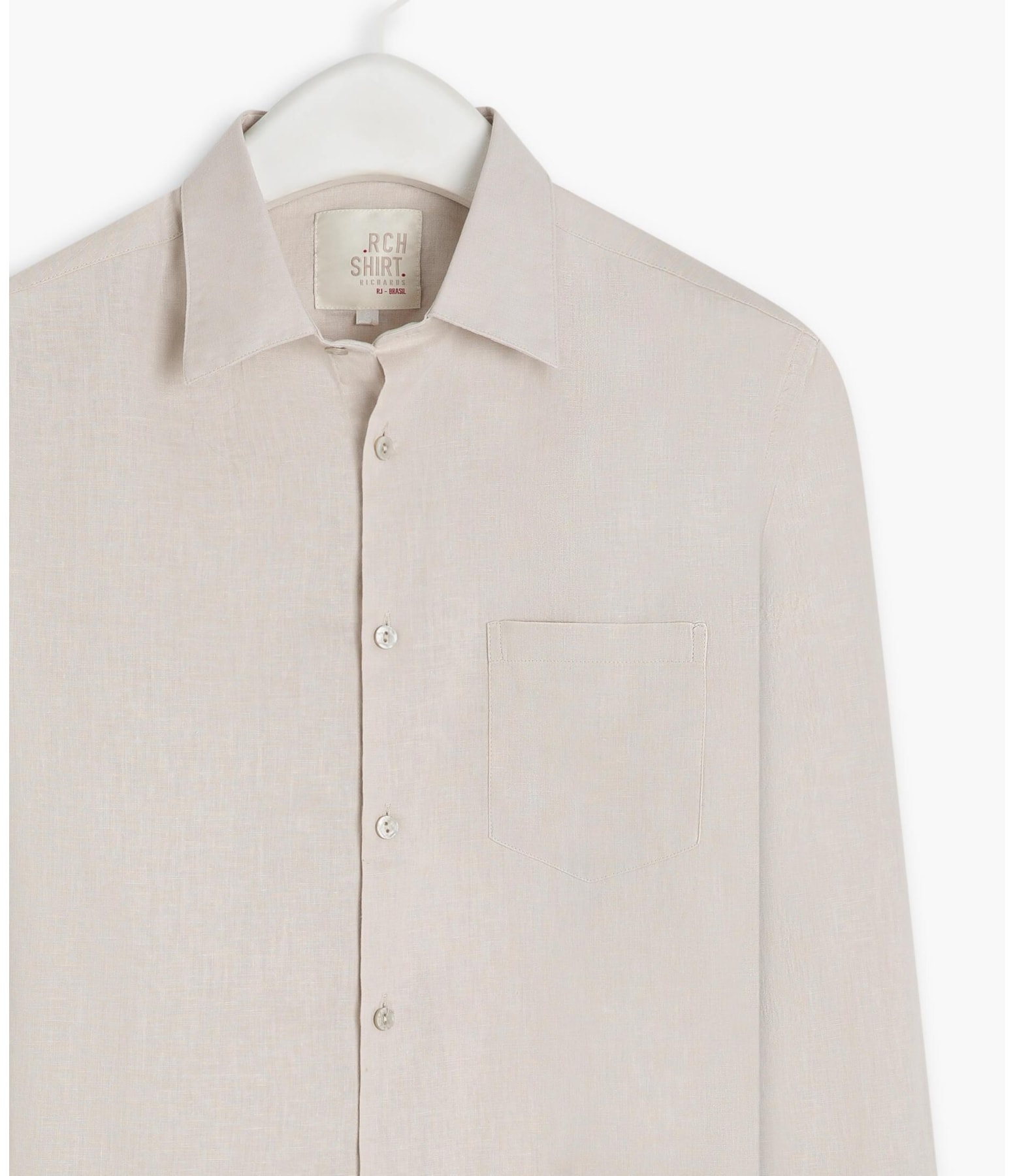 Camisa Linho  Cambraia Uni Ml Bege