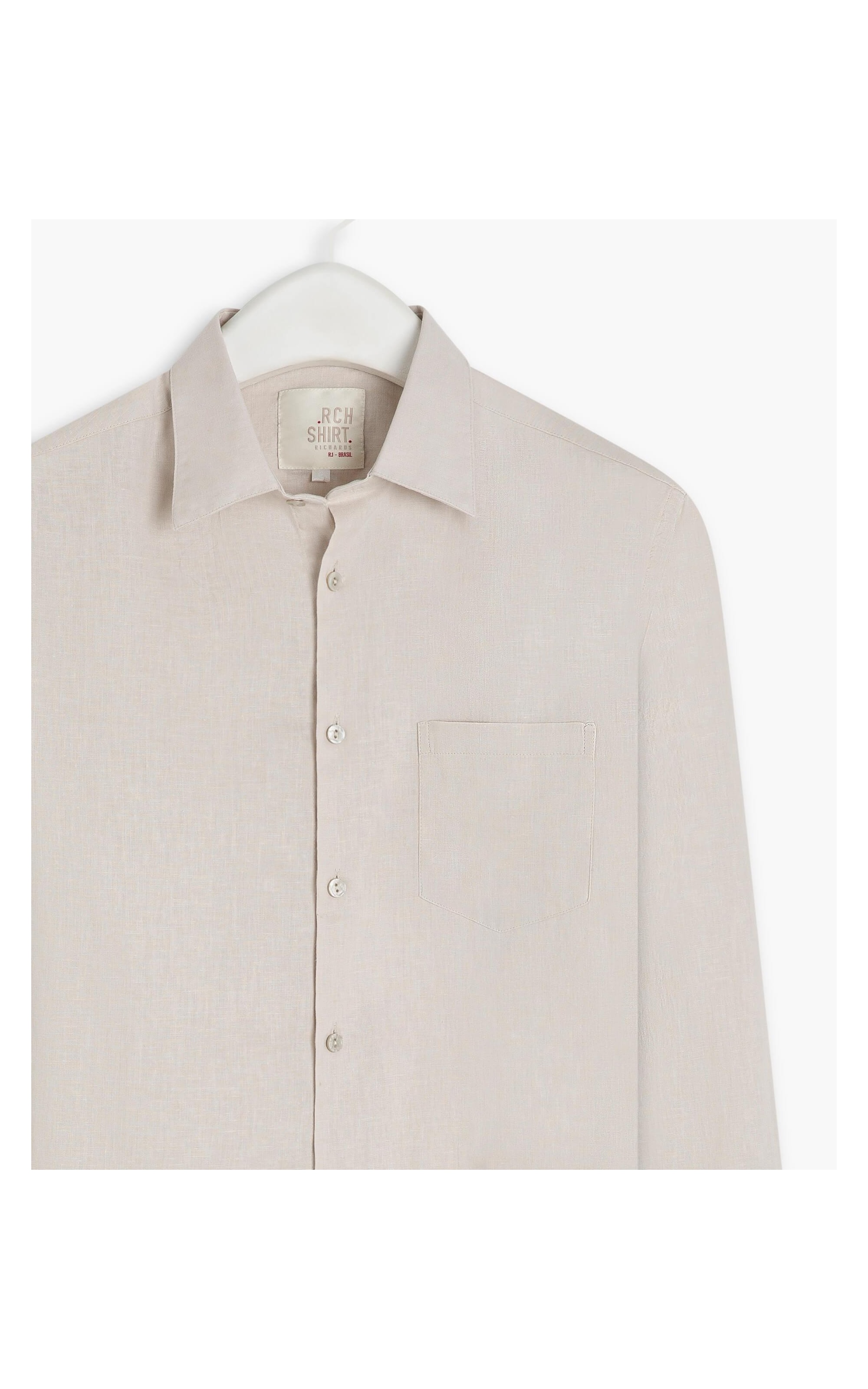 Camisa Linho  Cambraia Uni Ml Bege