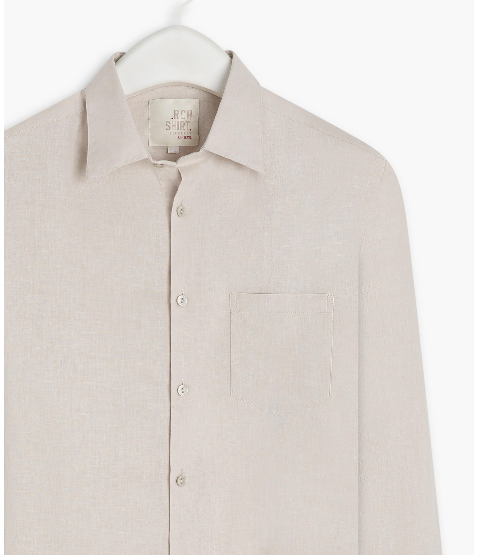 Camisa Linho  Cambraia Uni Ml Bege
