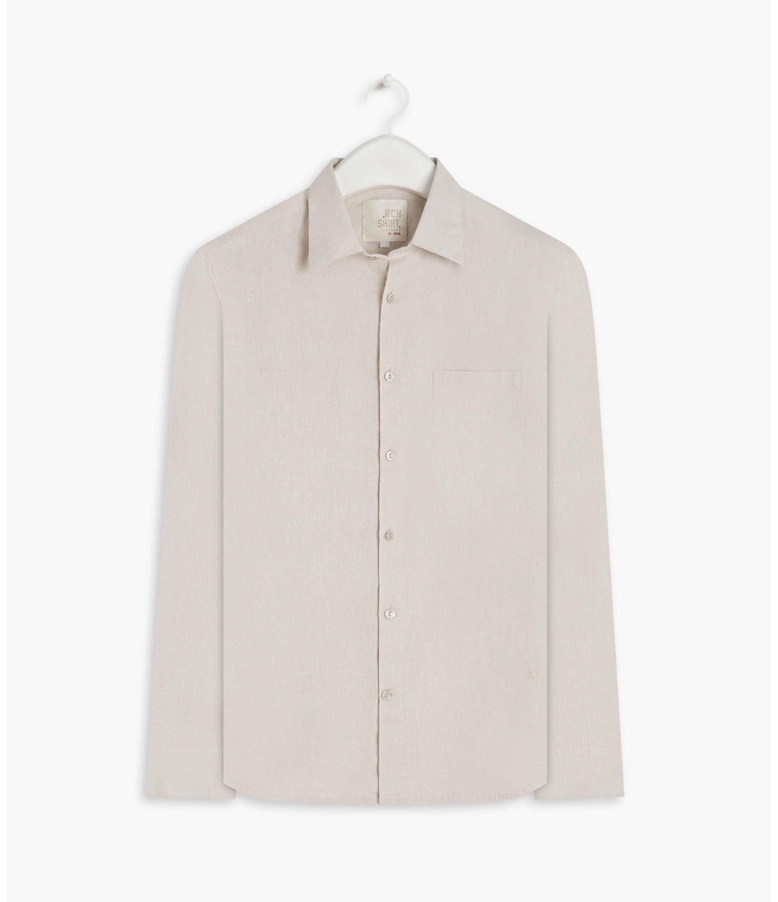 Camisa Linho  Cambraia Uni Ml Bege