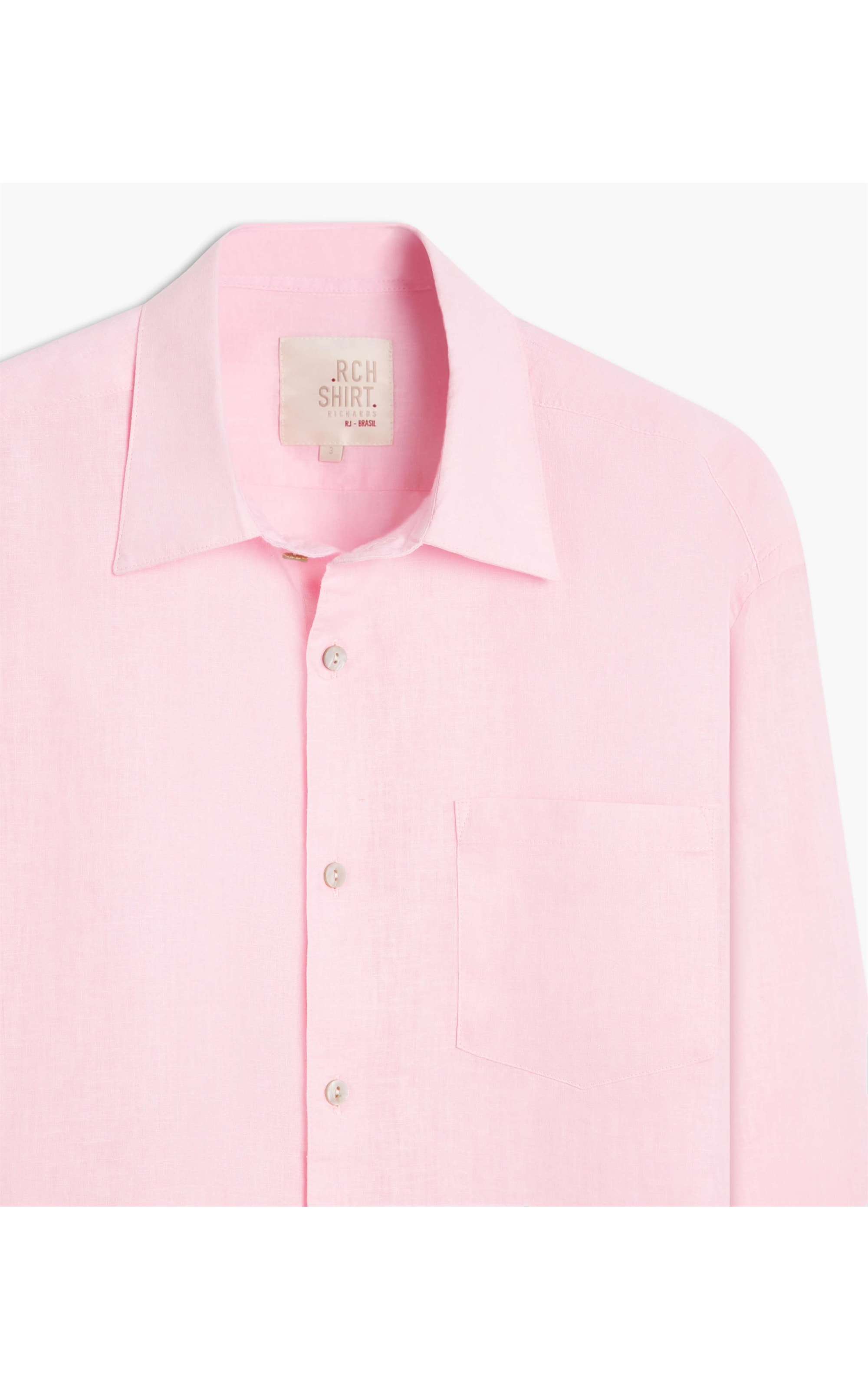 Camisa Linho  Cambraia Uni Ml Rosa
