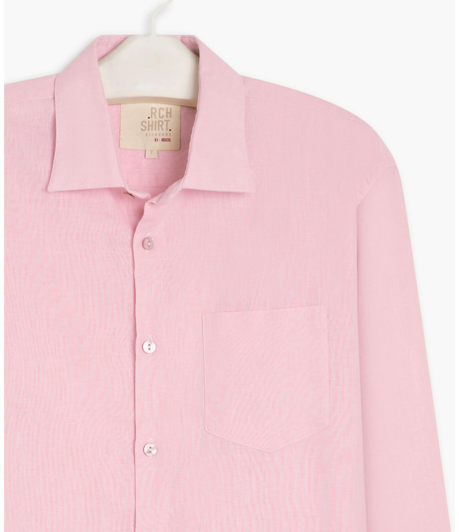 Camisa Linho  Cambraia Uni Ml Rosa
