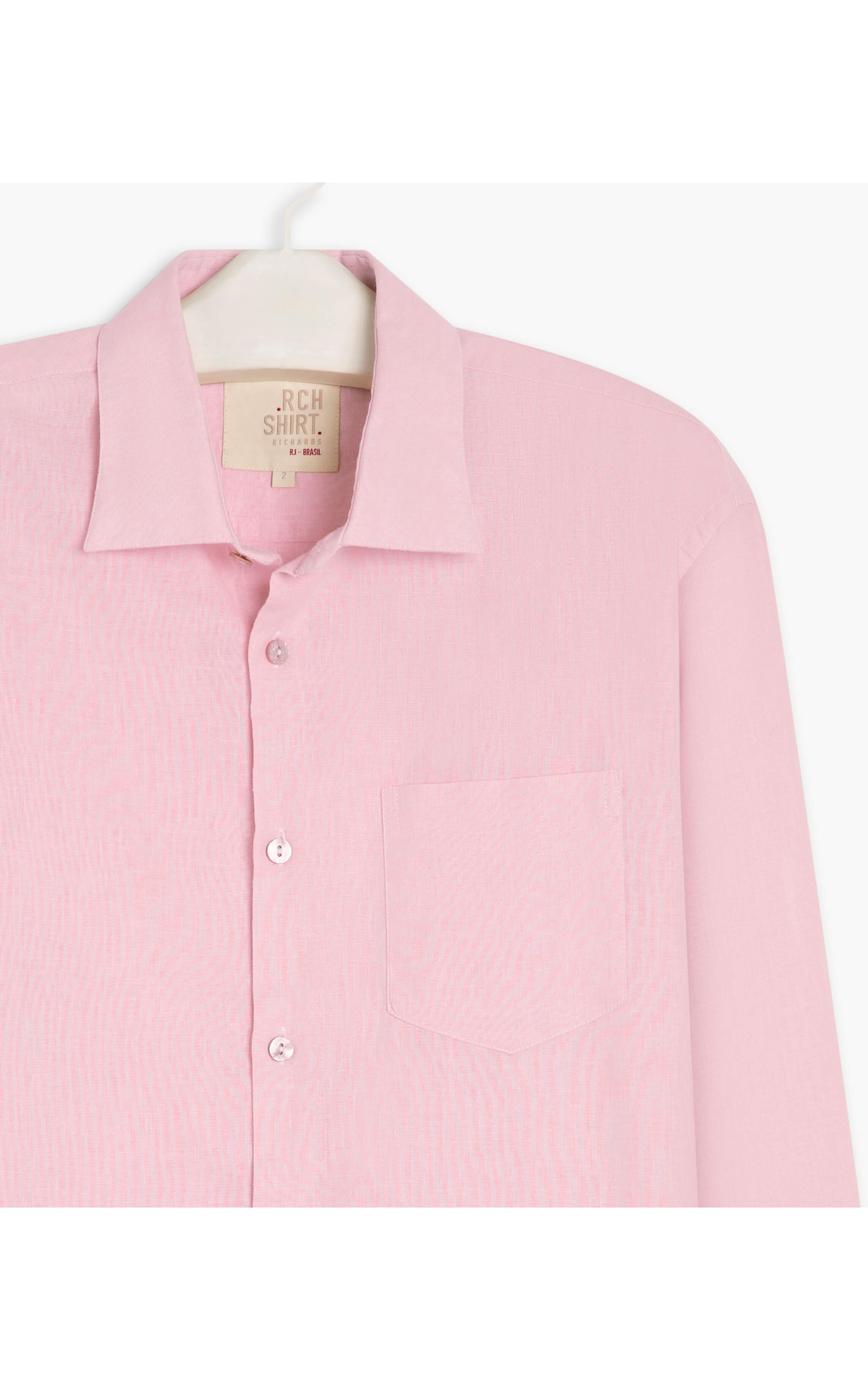 Camisa Linho  Cambraia Uni Ml Rosa