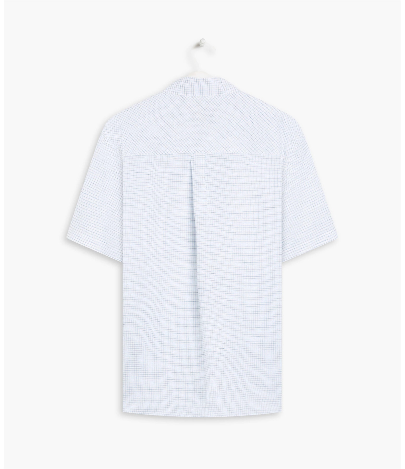 Camisa Linho  Chess Blue Azul Claro