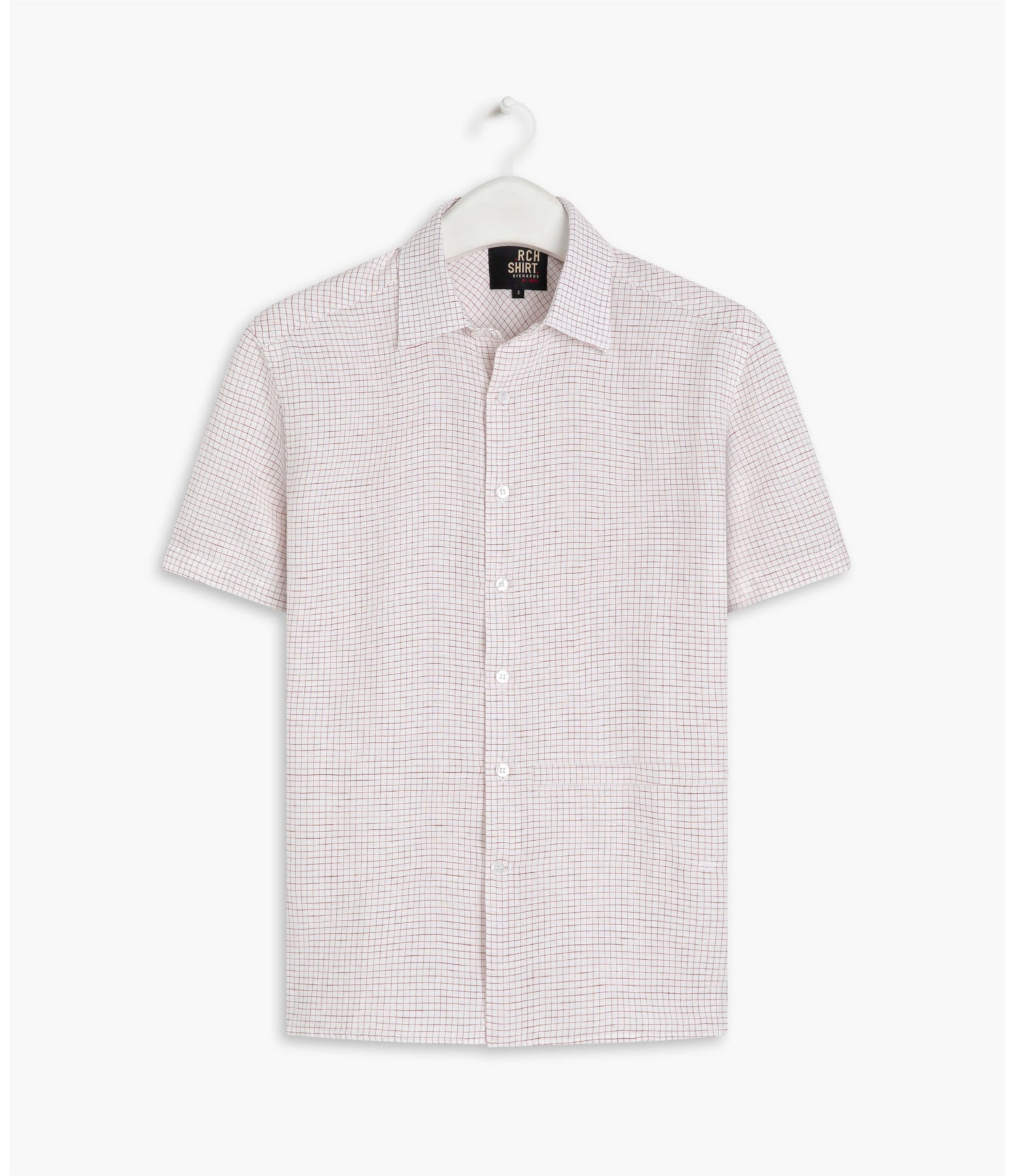 Camisa Linho  Chess Blue Vermelho