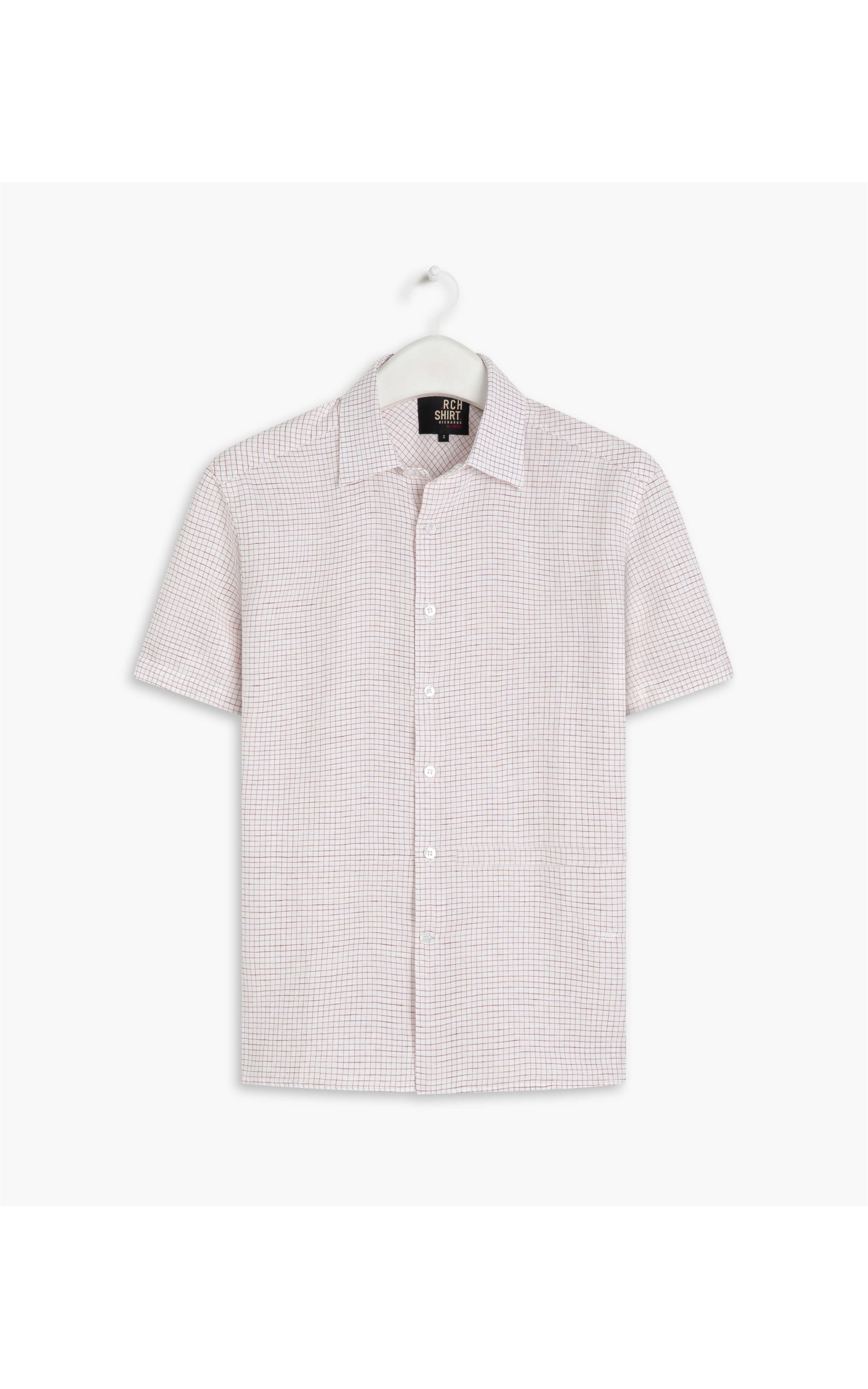 Camisa Linho  Chess Blue Vermelho