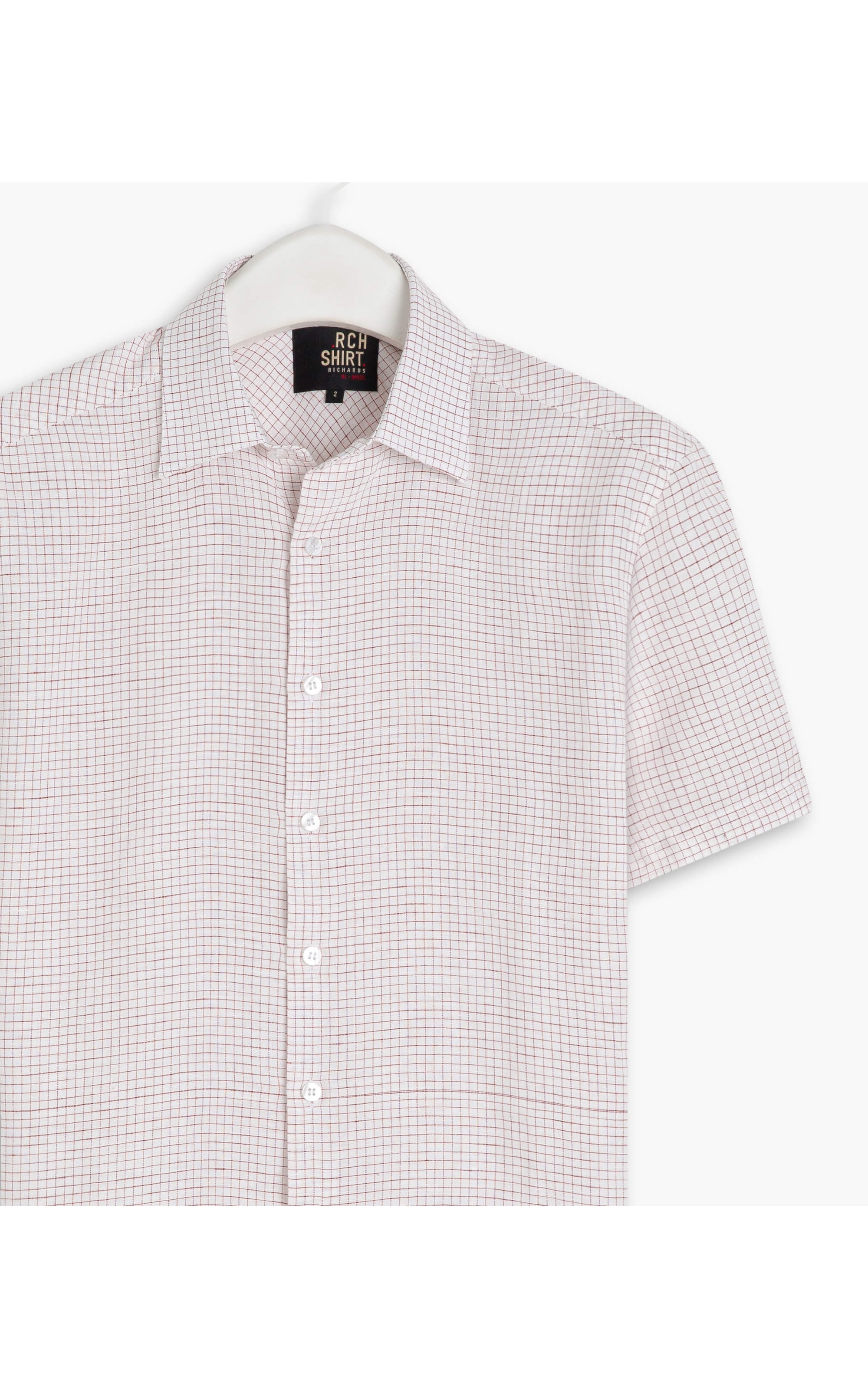 Camisa Linho  Chess Blue Vermelho