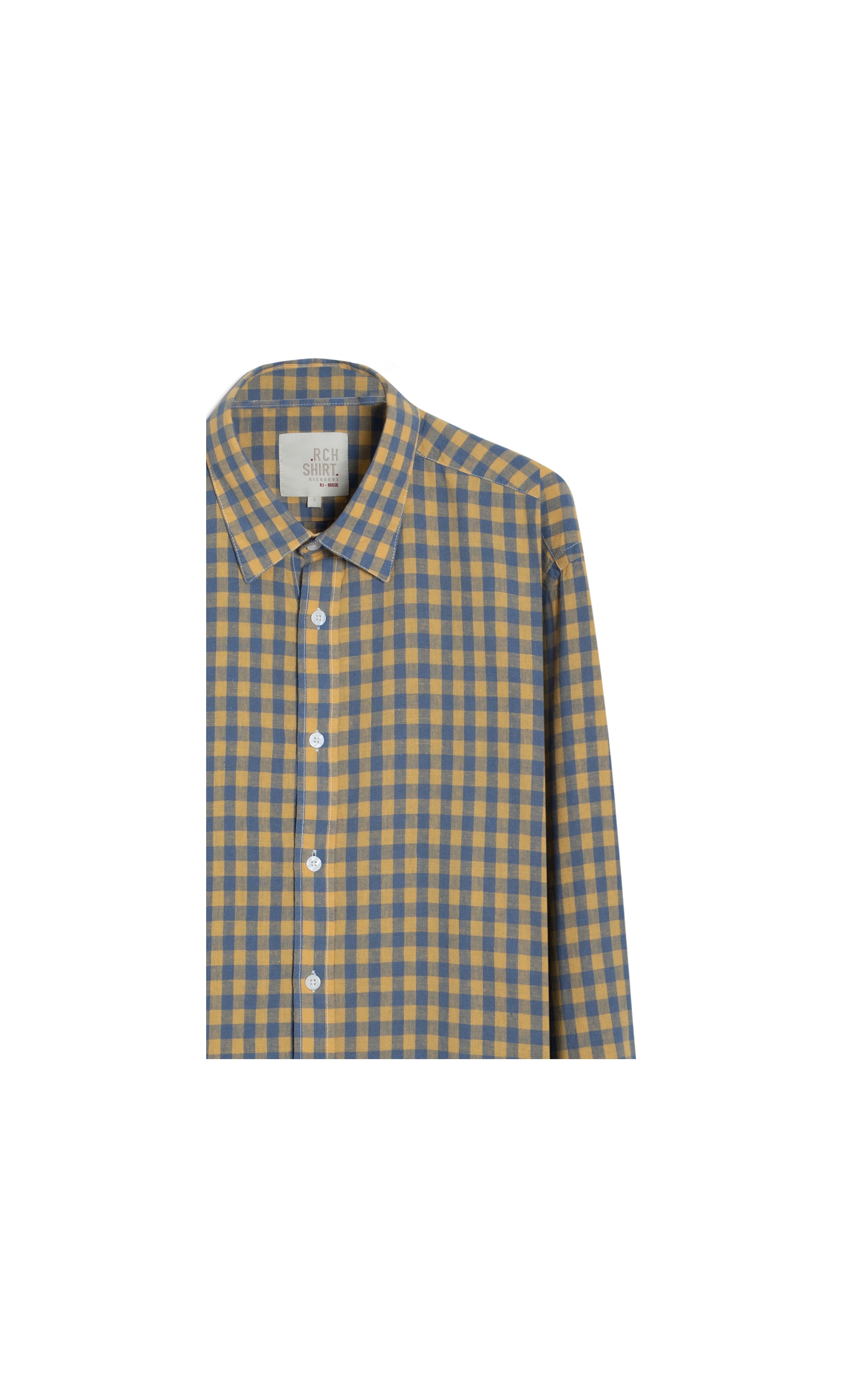 Camisa Linho  Chess Ml Amarelo