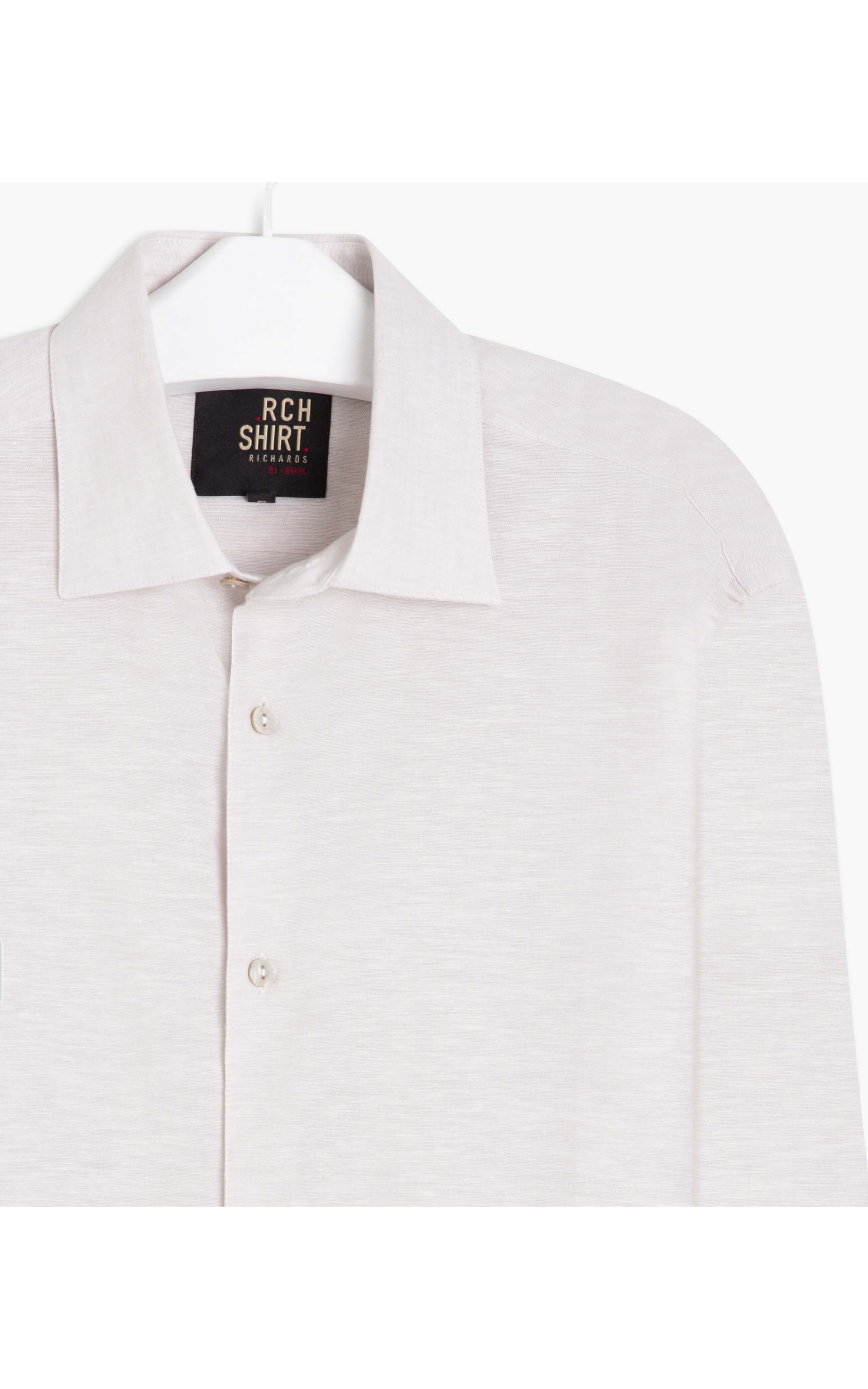 Camisa Linho Cinza Claro Royal