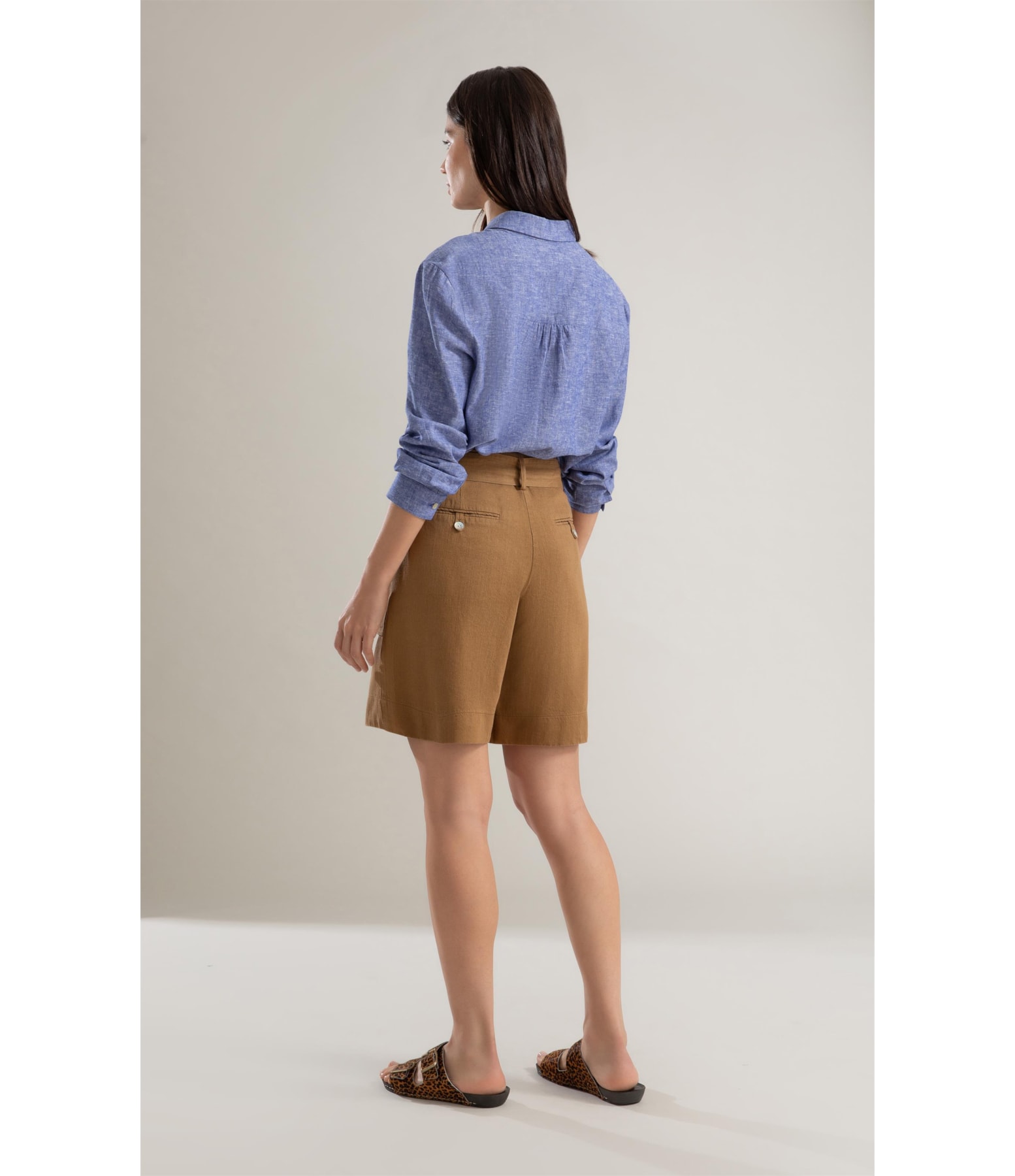 Camisa Linho  Classic  Azul Bic