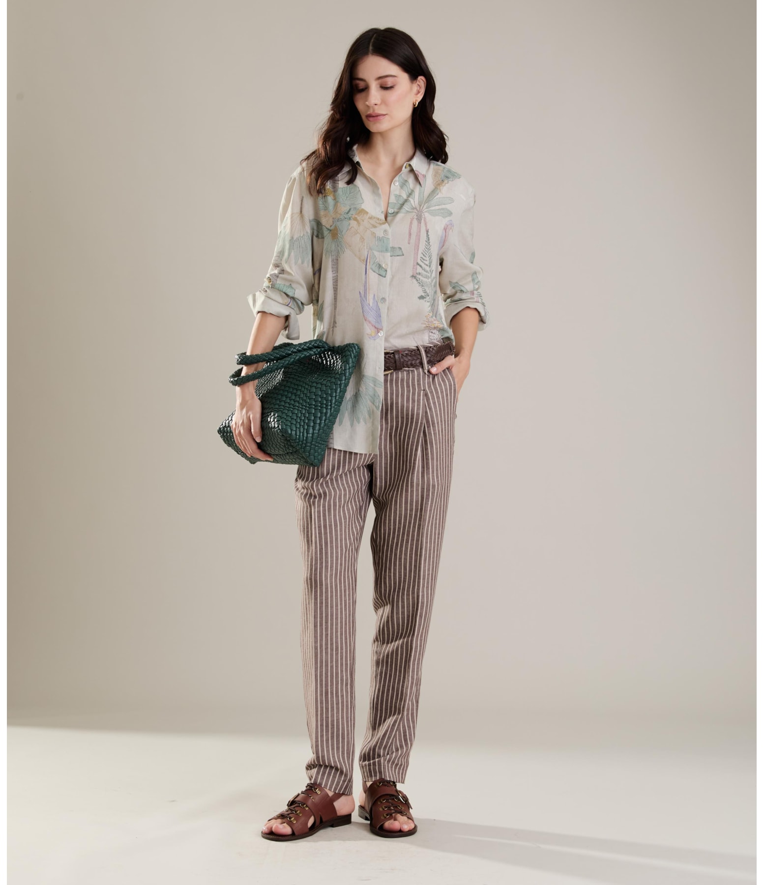 Camisa Linho  Classic Slouch Paradise  Ble  Floresta