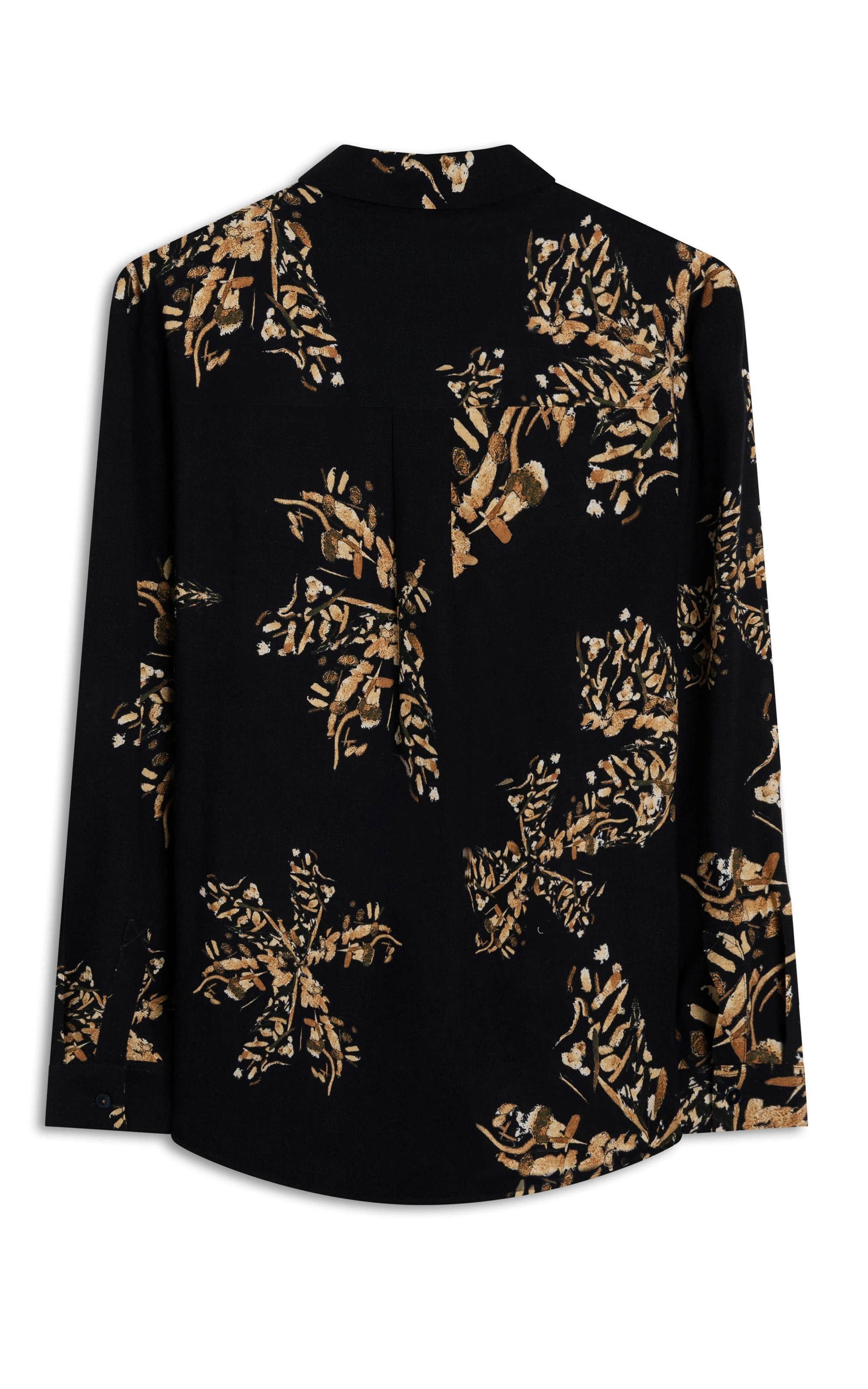Camisa Linho  Classic Slouchy Splatter  Bl Preto
