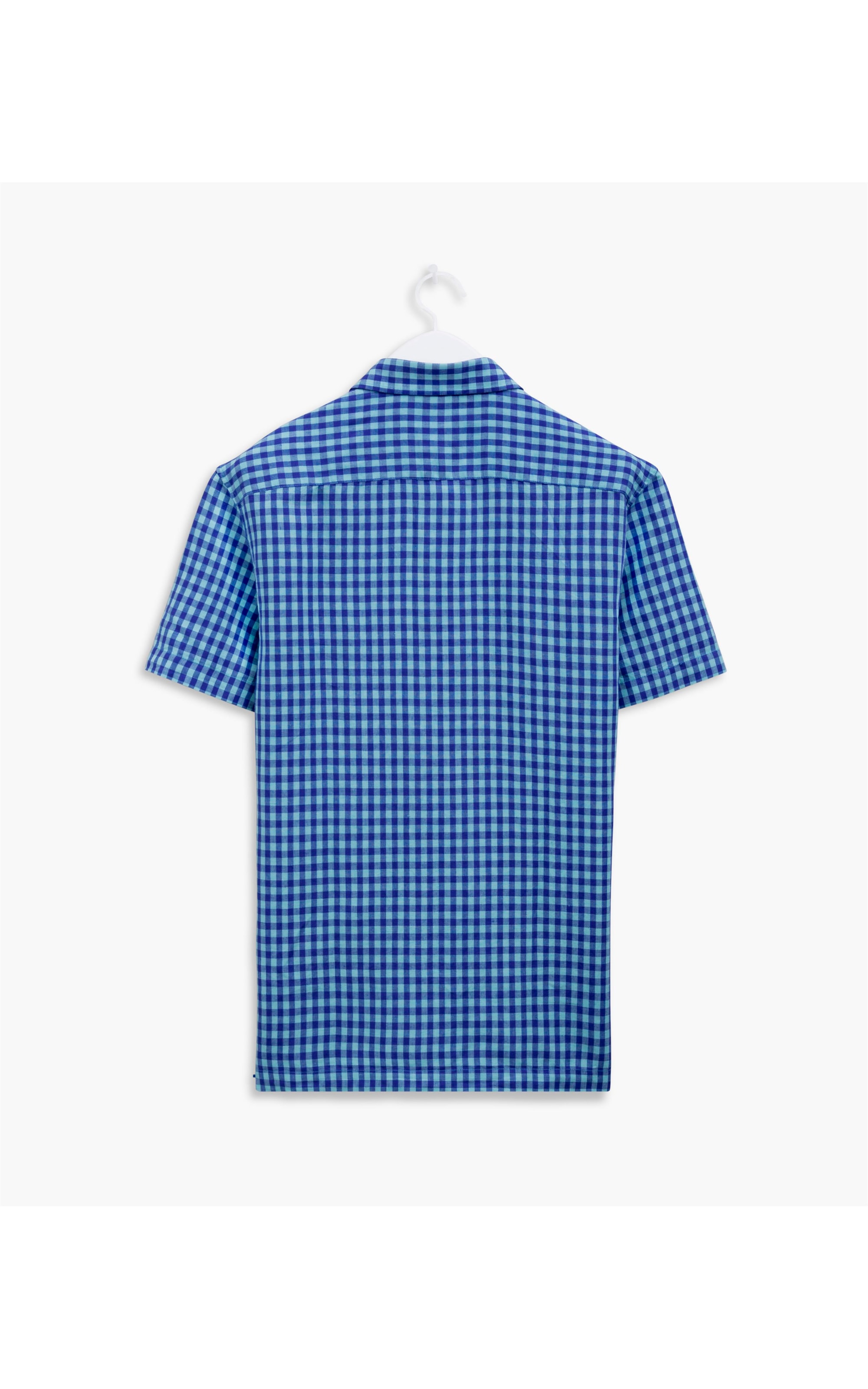 Camisa Linho Com Algodao Xadrez Mc Verde