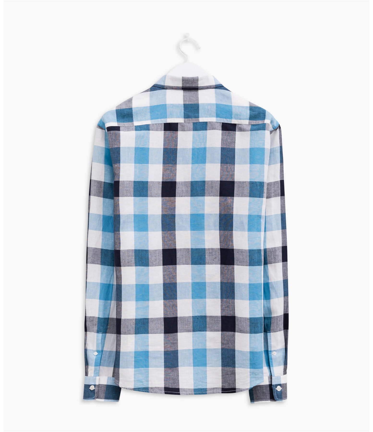 Camisa Linho Com Algodao Xadrez Ml Azul Marinho