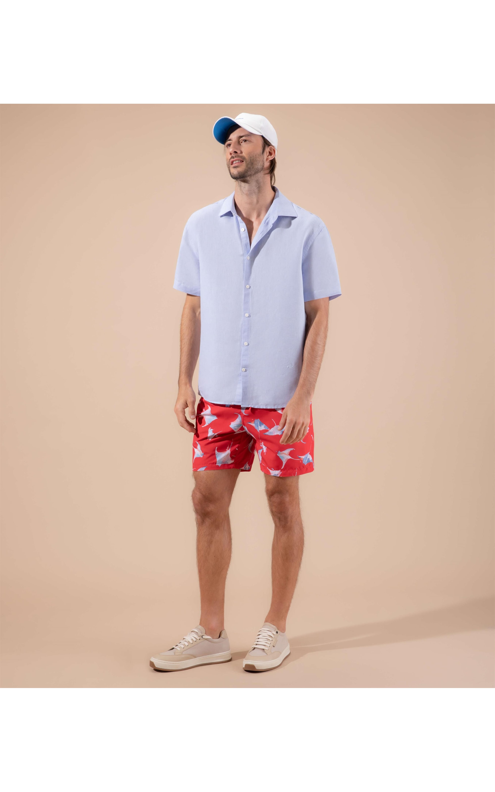 Camisa Linho  Cross Azul Bic