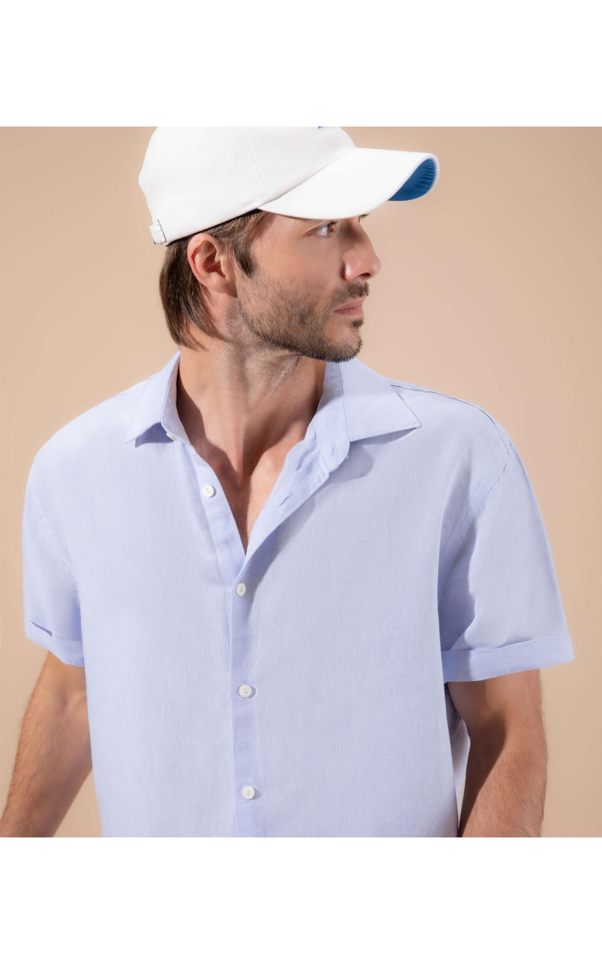 Camisa Linho  Cross Azul Bic