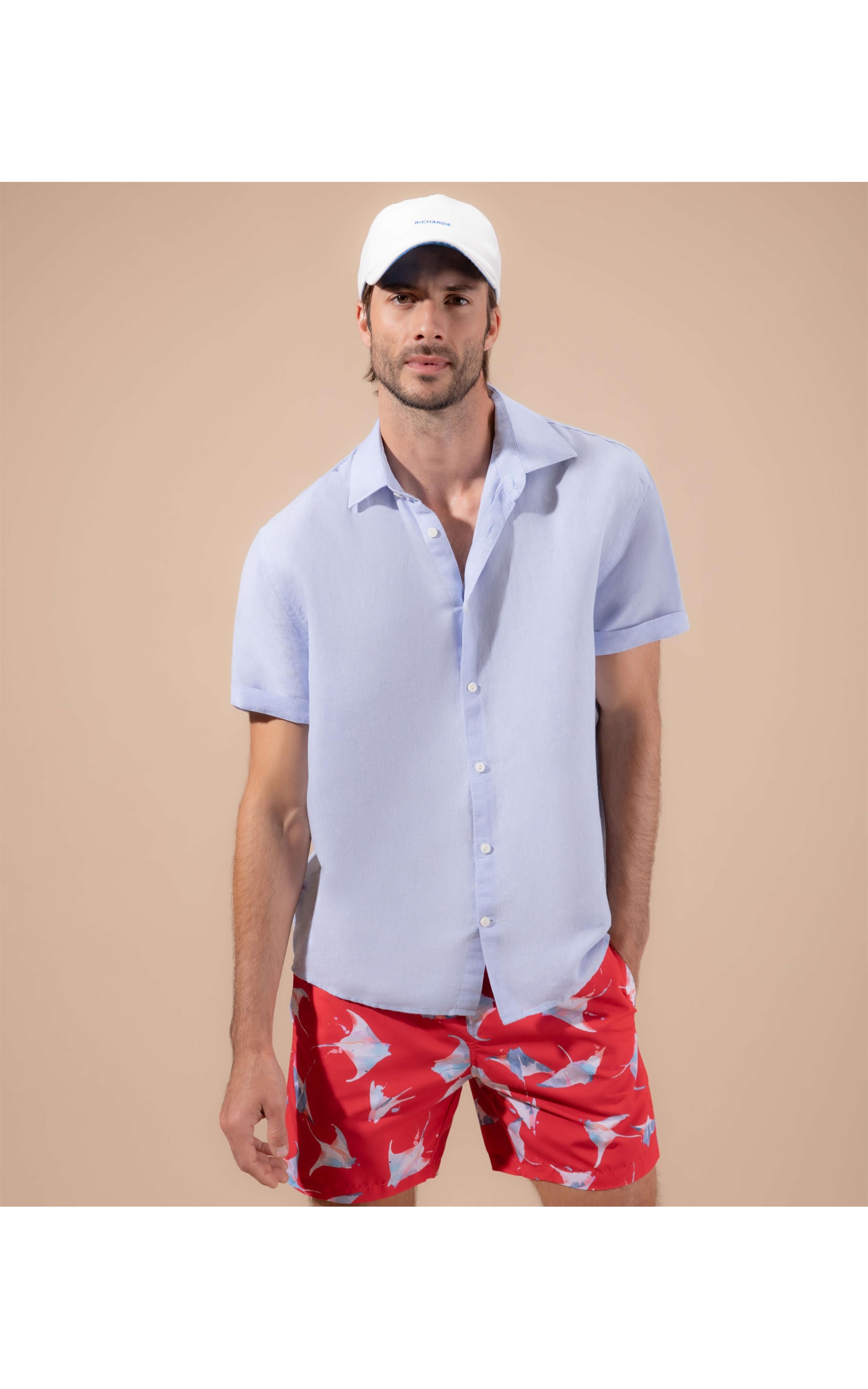 Camisa Linho  Cross Azul Bic