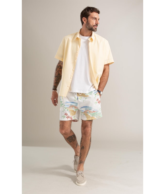 Camisa Linho  Cross Day Mc Amarelo