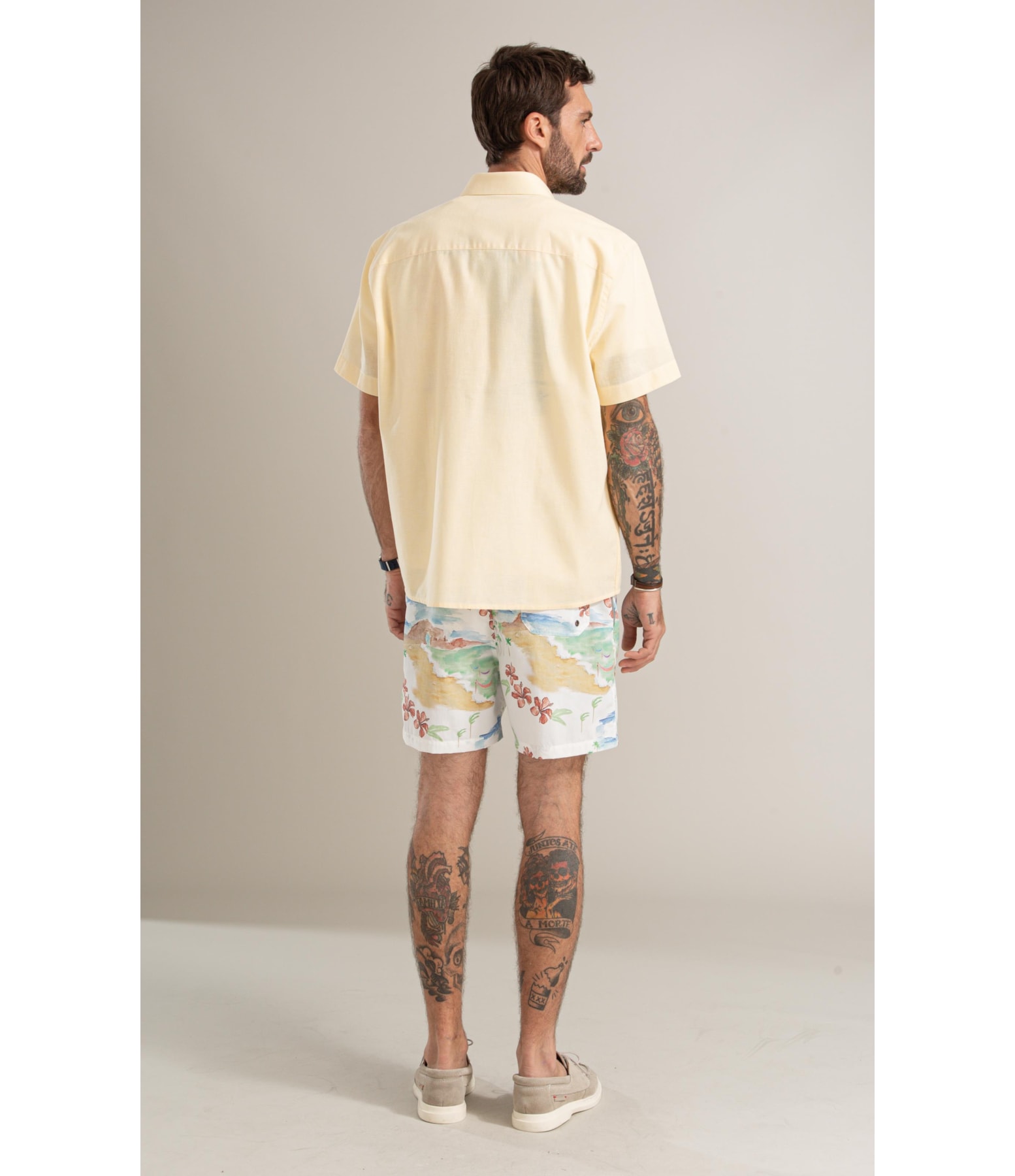 Camisa Linho  Cross Day Mc Amarelo